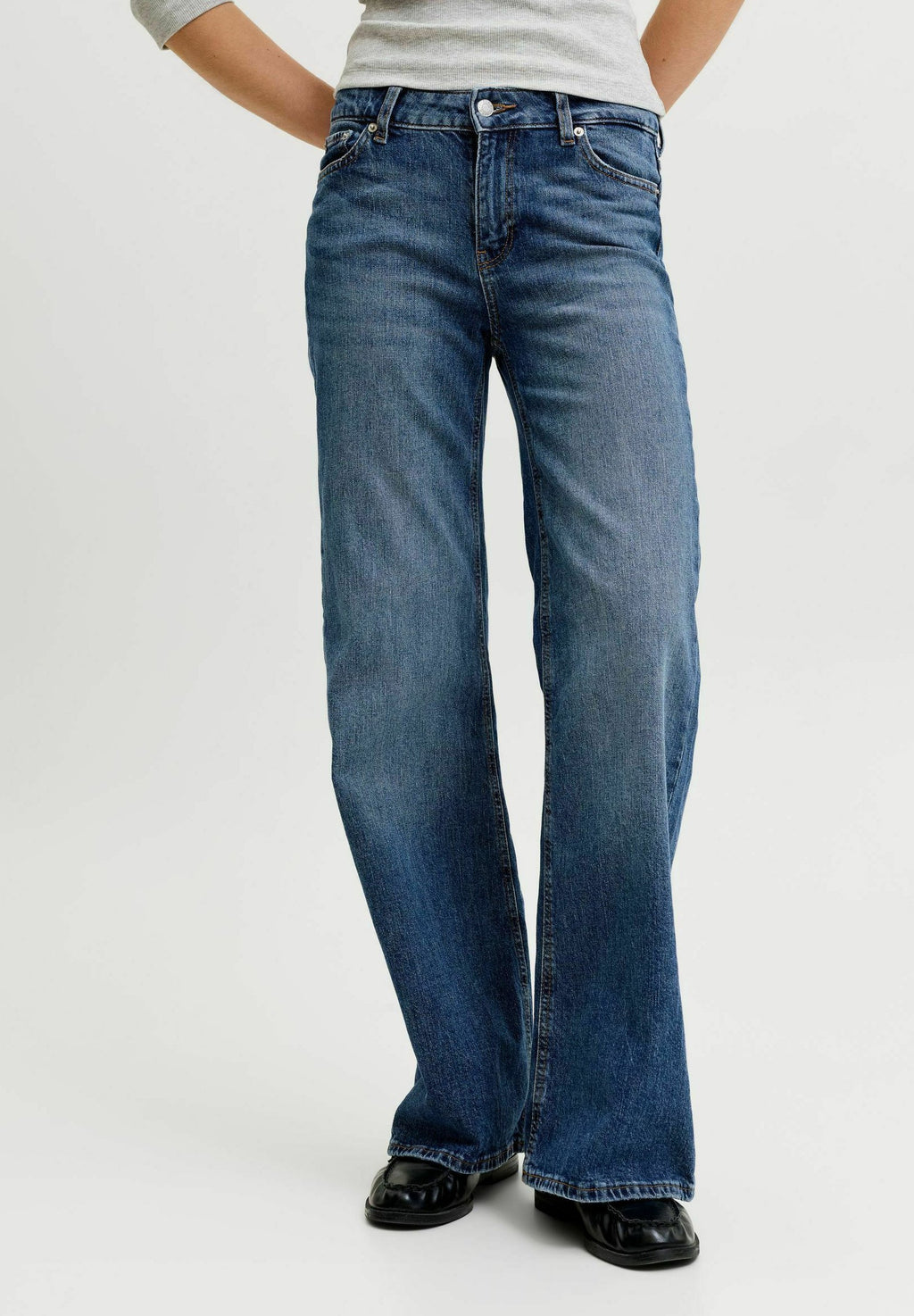 Flared fit JXWHROME MW C9187 JEANS DNM - Flared Jeans - dark blue denim