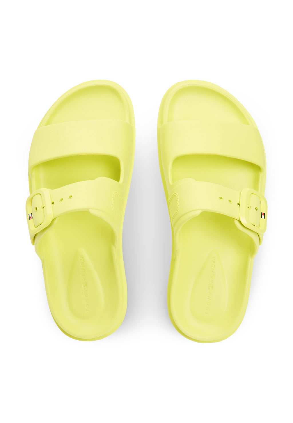 DOUBLE STRAP ENAMEL FLAG LIGHTWEIGHT SANDALS - Sandals - lime zing