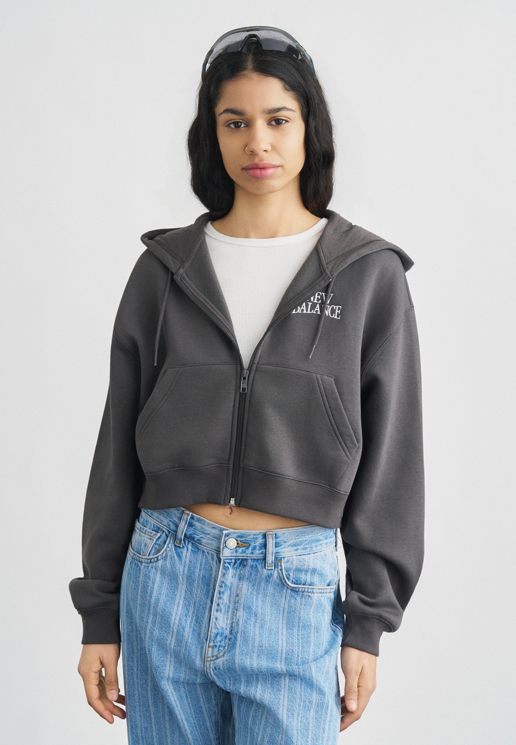 LINEAR HERITAGE FULL ZIP - Zip-up sweatshirt - faded black