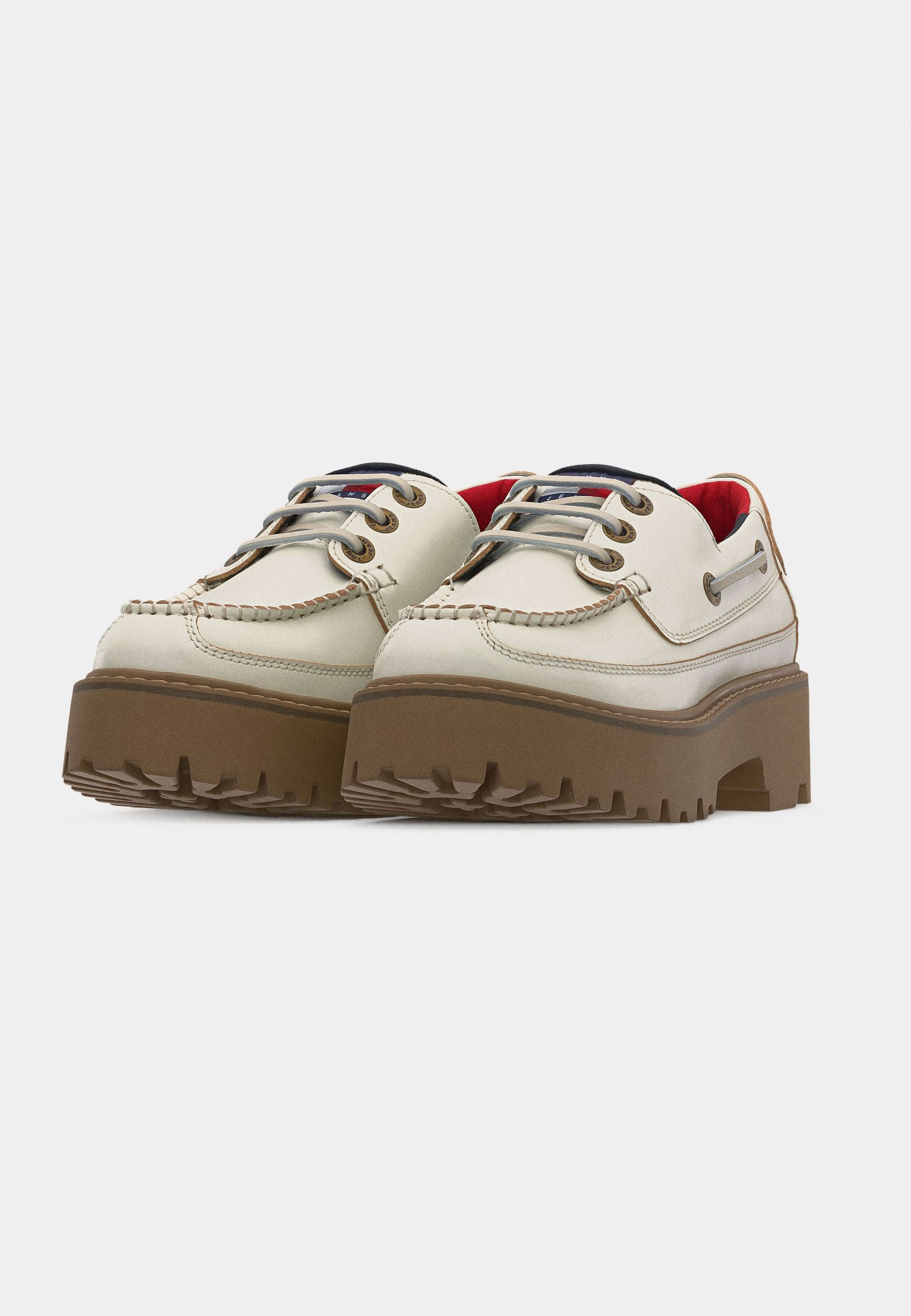 ARCHIVE LEATHER CHUNKY CLEAT BOAT SHOES - Boat shoes - ivory
