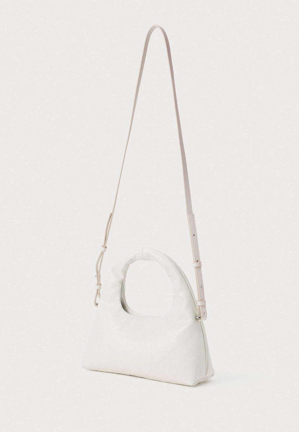 EMBLEM PUFFER BAG WITH STRAP - Cross body bag - white