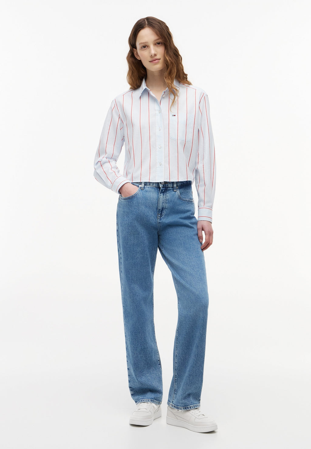 CROP SHIRT - Button-down blouse - kingly blue