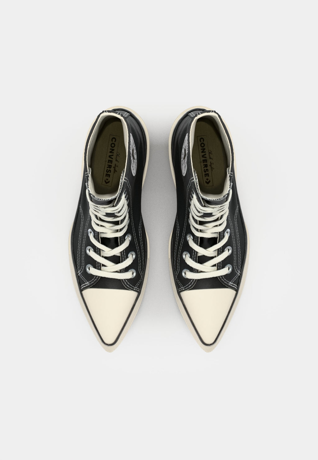 CHUCK 70 DE LUXE POINTED - Yüksek bilekli spor ayakkabı - siyah/beyaz
