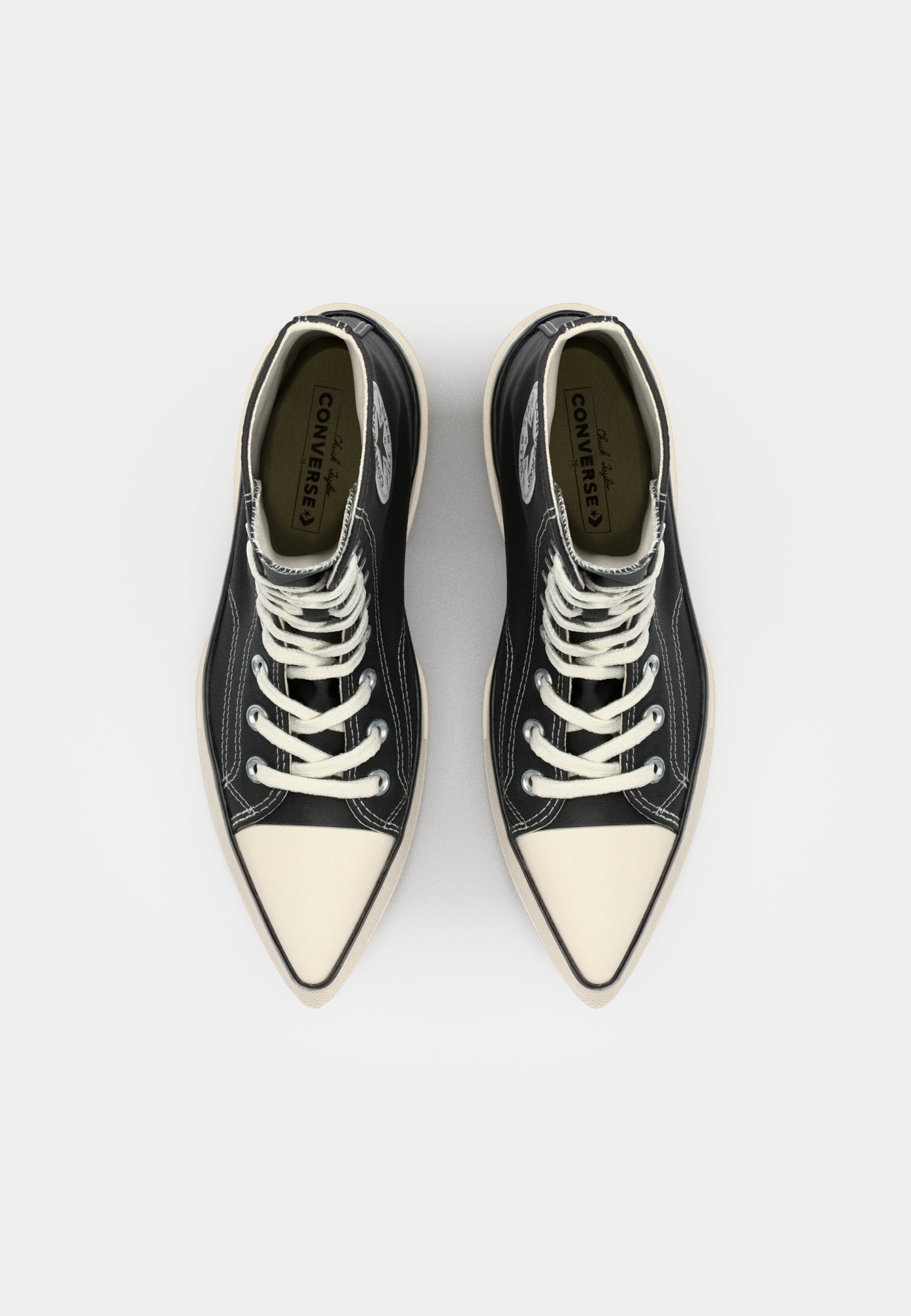 CHUCK 70 DE LUXE POINTED - Yüksek bilekli spor ayakkabı - siyah/beyaz