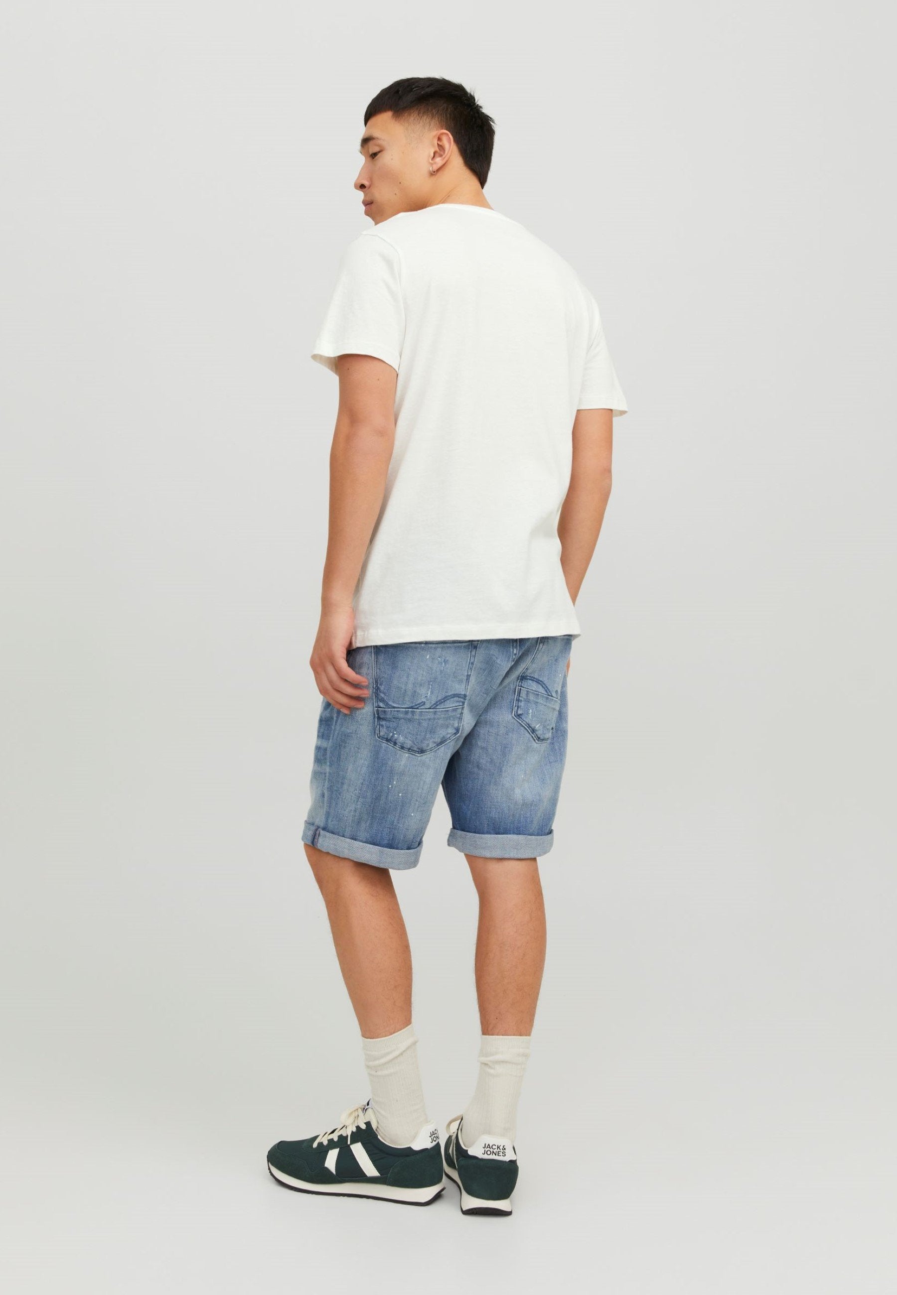 JJEJEANS LOGO TEE - Print T-shirt - cloud dancer
