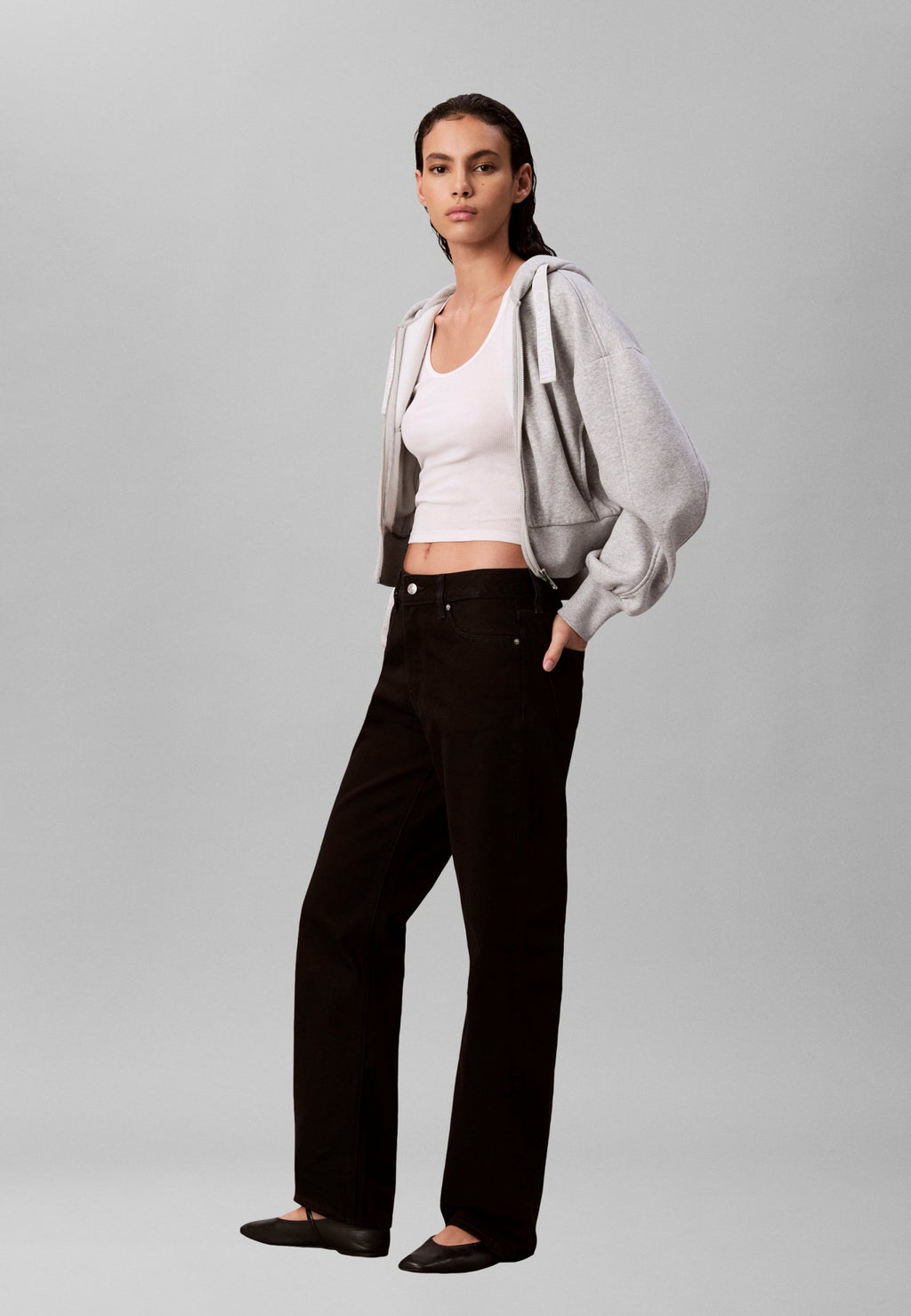 SIGNATURE STRAIGHT - Relaxed fit jeans - soft black
