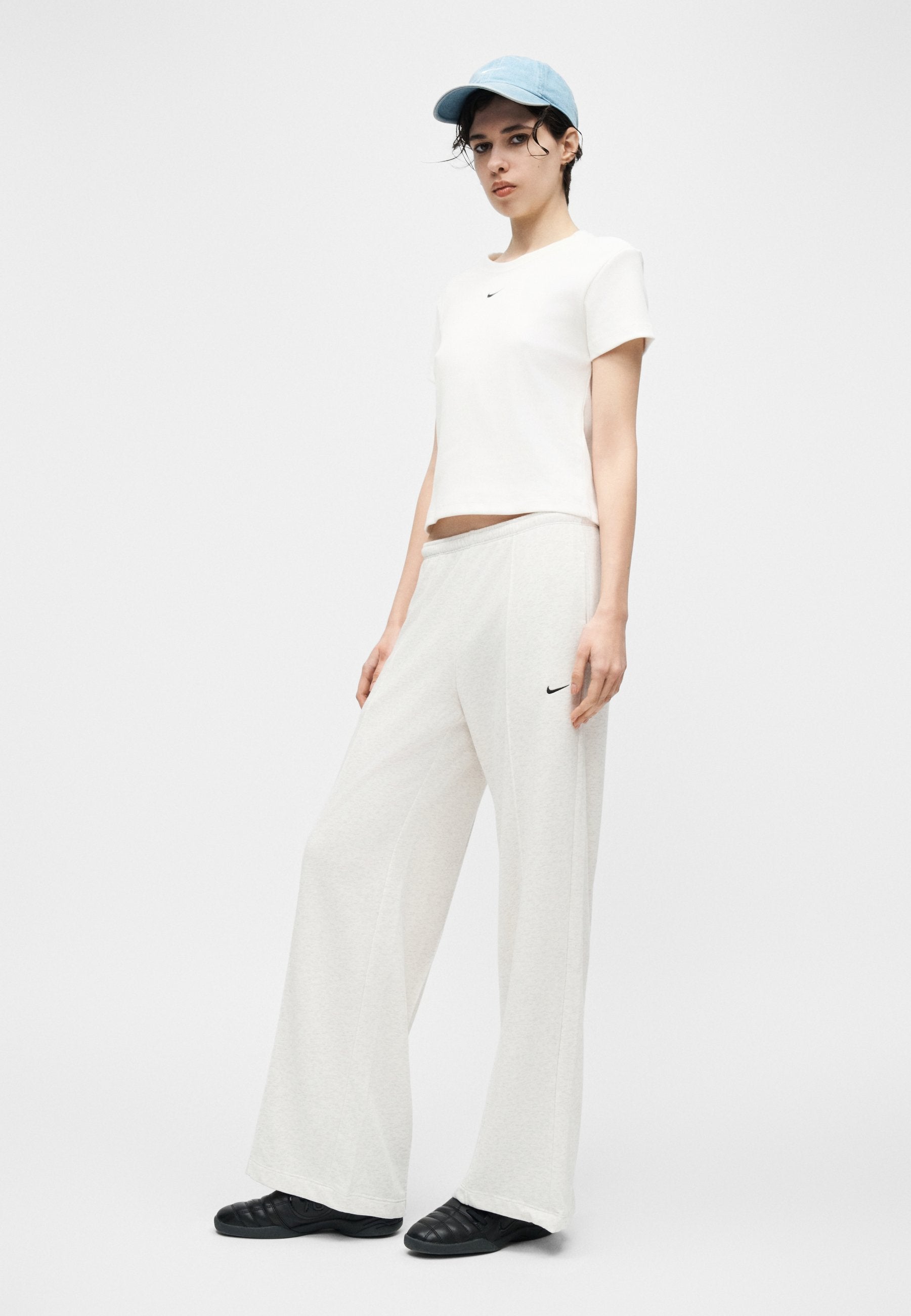 Tracksuit bottoms - birch heather/white/black