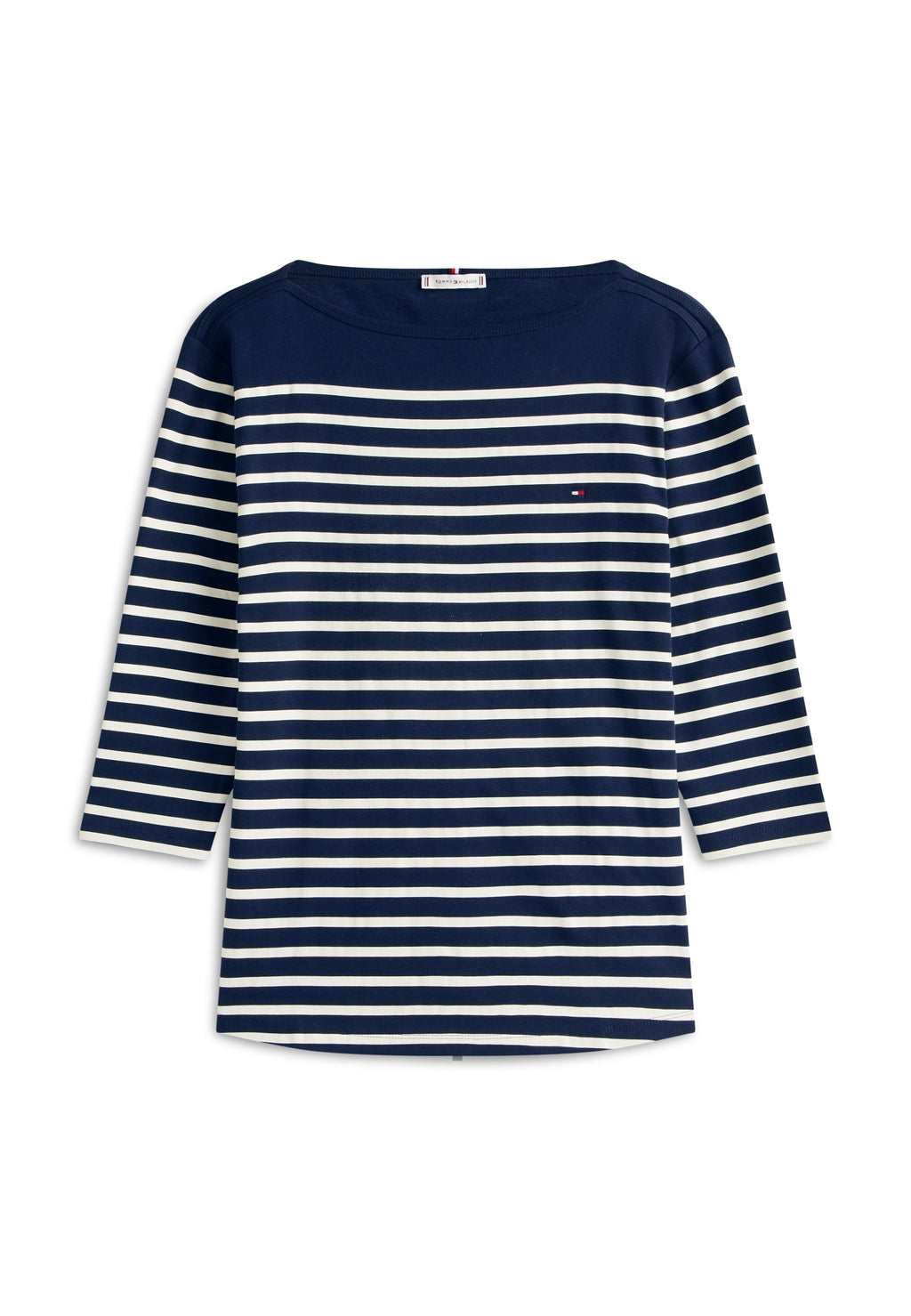CURVE BOAT NECK THREE-QUARTER SLEEVE T-SHIRT - Long sleeved top - dark night navy/ecru