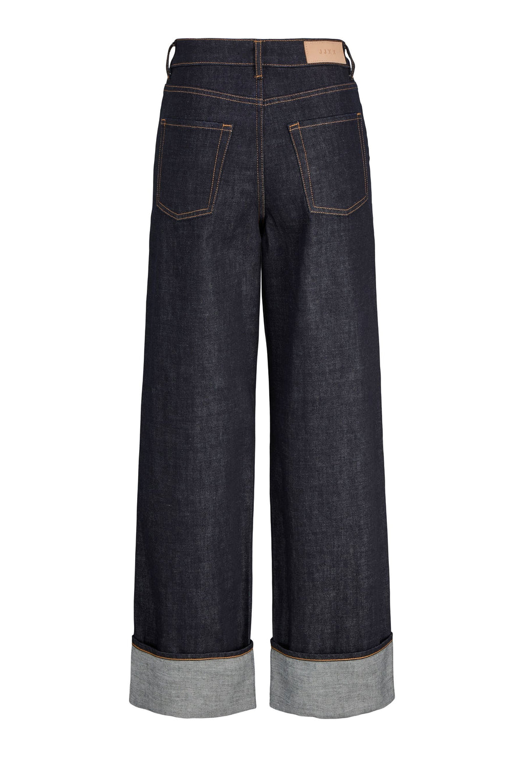 Wide-fit JXTOKYO VEGA WIDE HW FOLD UP R269 DNM - Wide Leg - dark blue denim