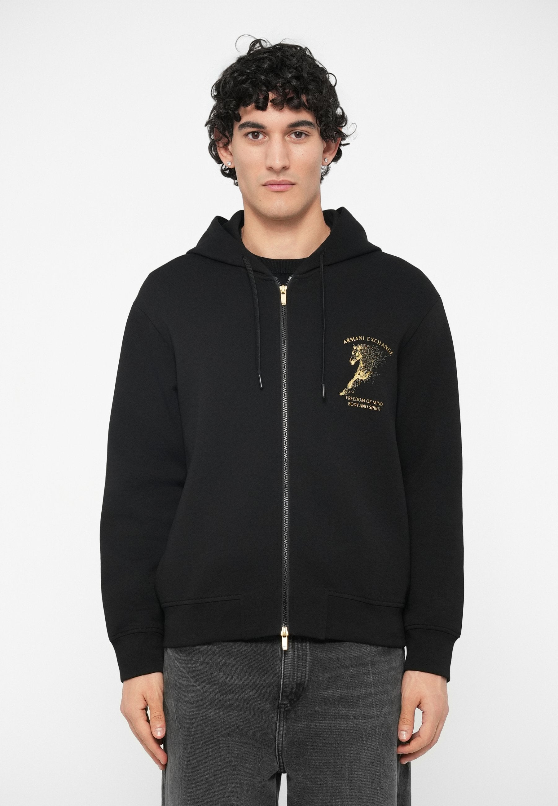 UNISEX - Zip-up sweatshirt - black