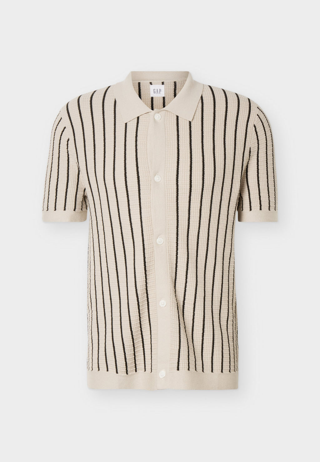 STRIPED BUTTON THROUGH - Shirt - cobblestone