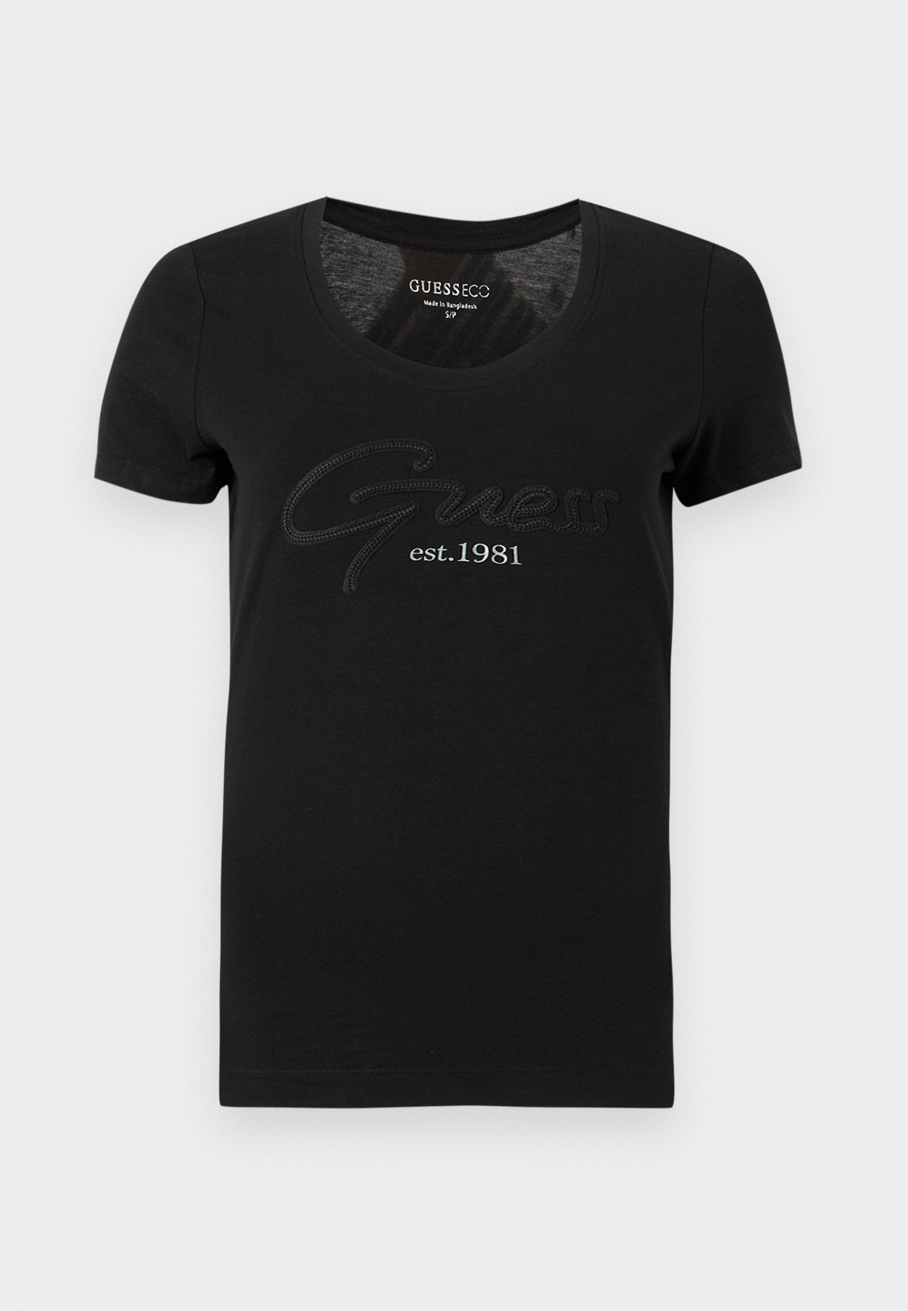 SCRIPT TEE - Print T-shirt - jet black