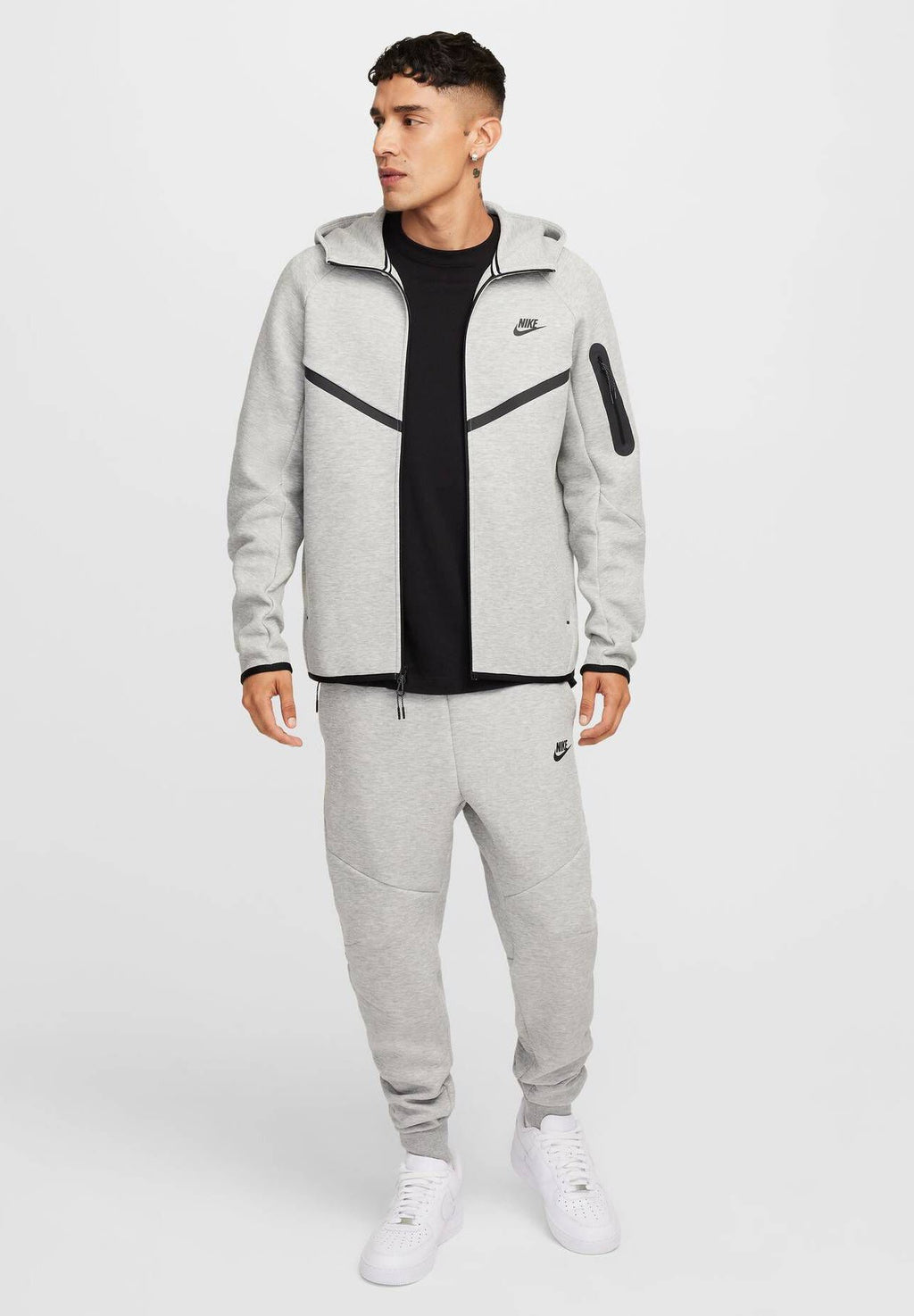 Fleece jacket - dk grey heather black