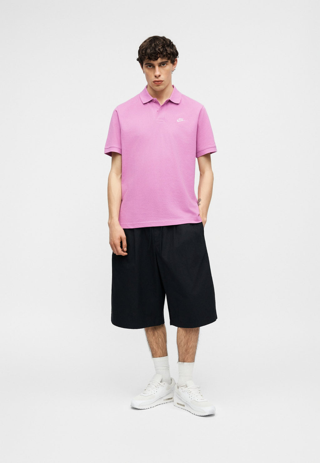 Polo shirt - magenta/white
