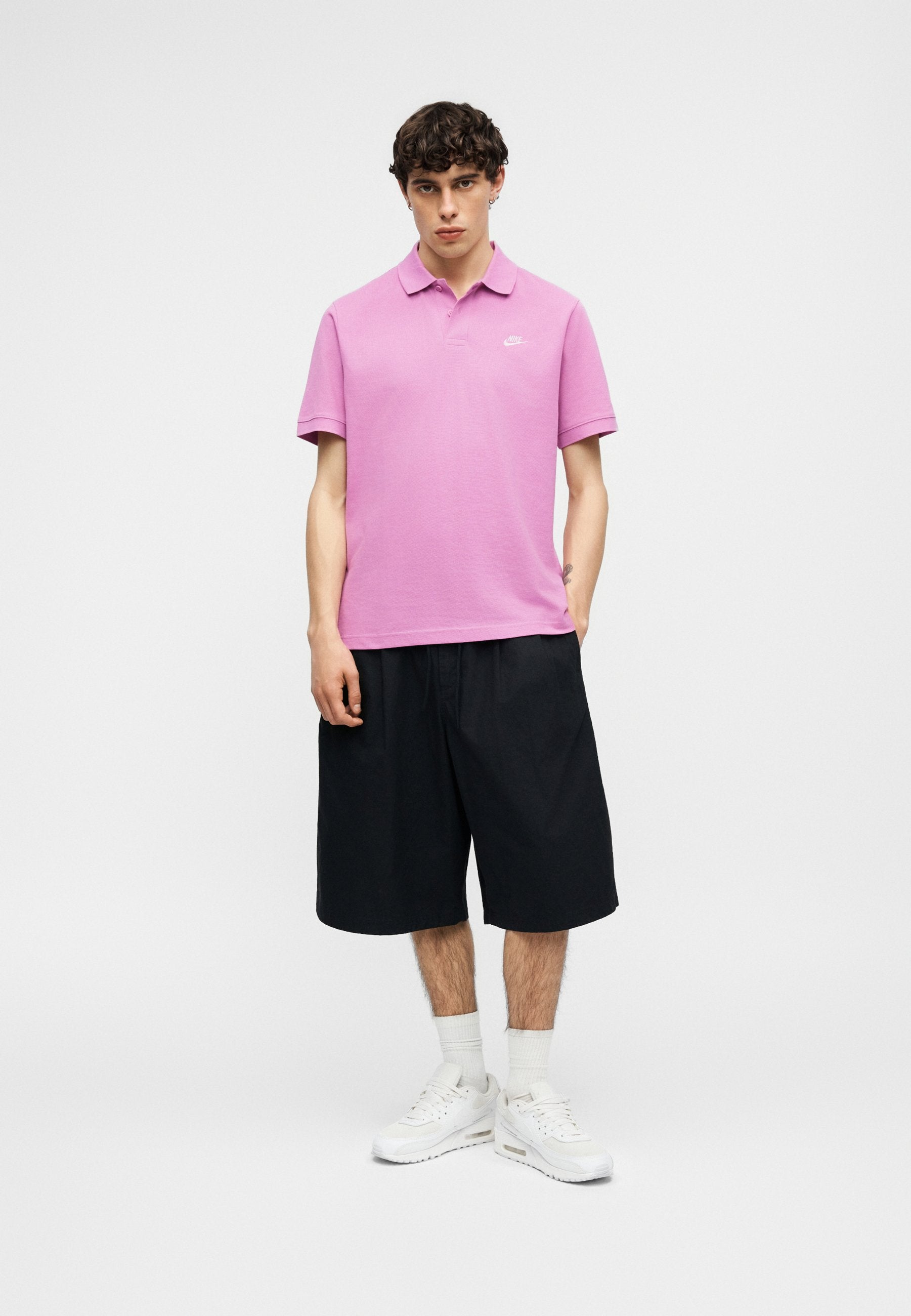 Polo shirt - magenta/white
