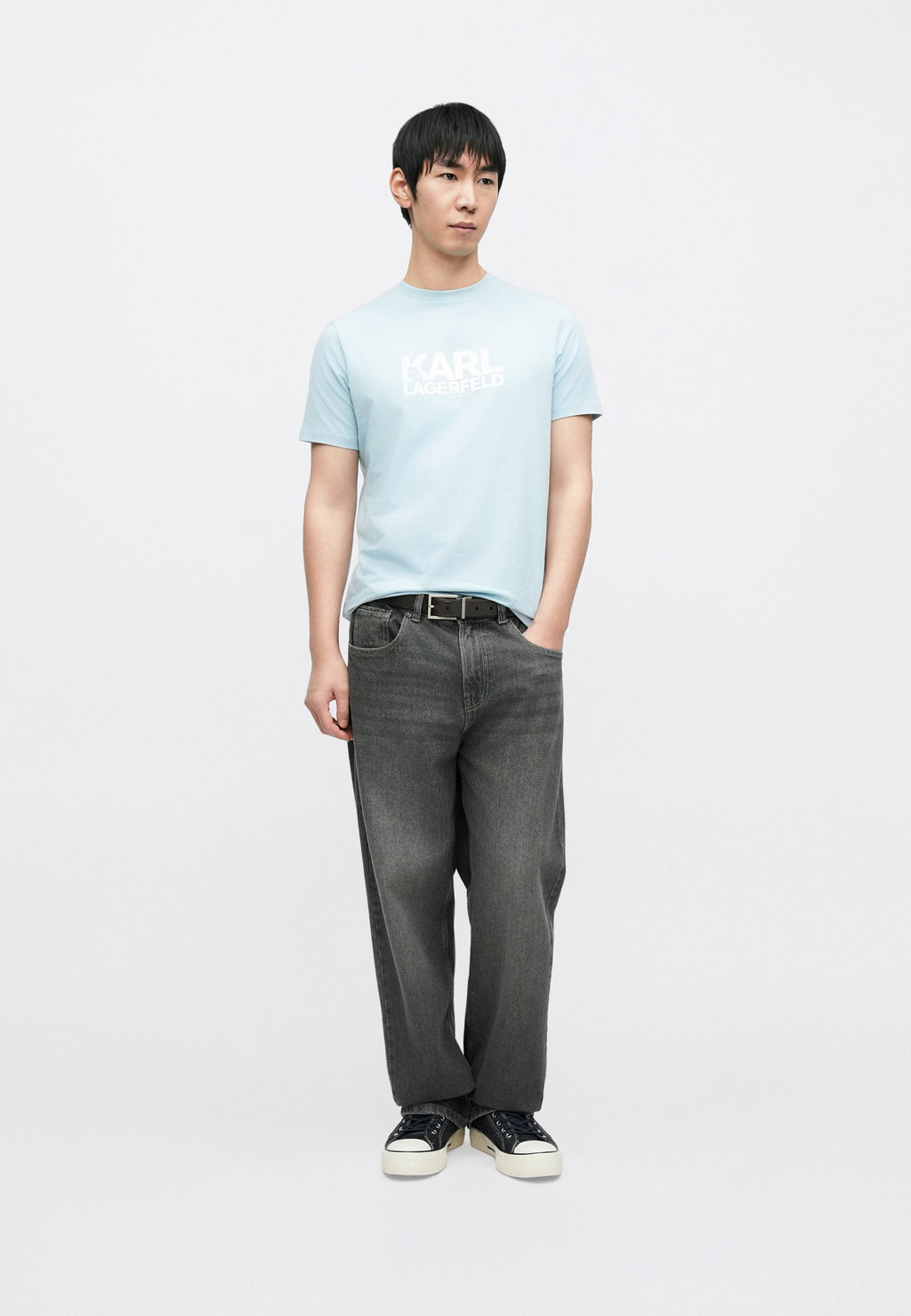 CREW NECK - Print T-shirt - ice blue