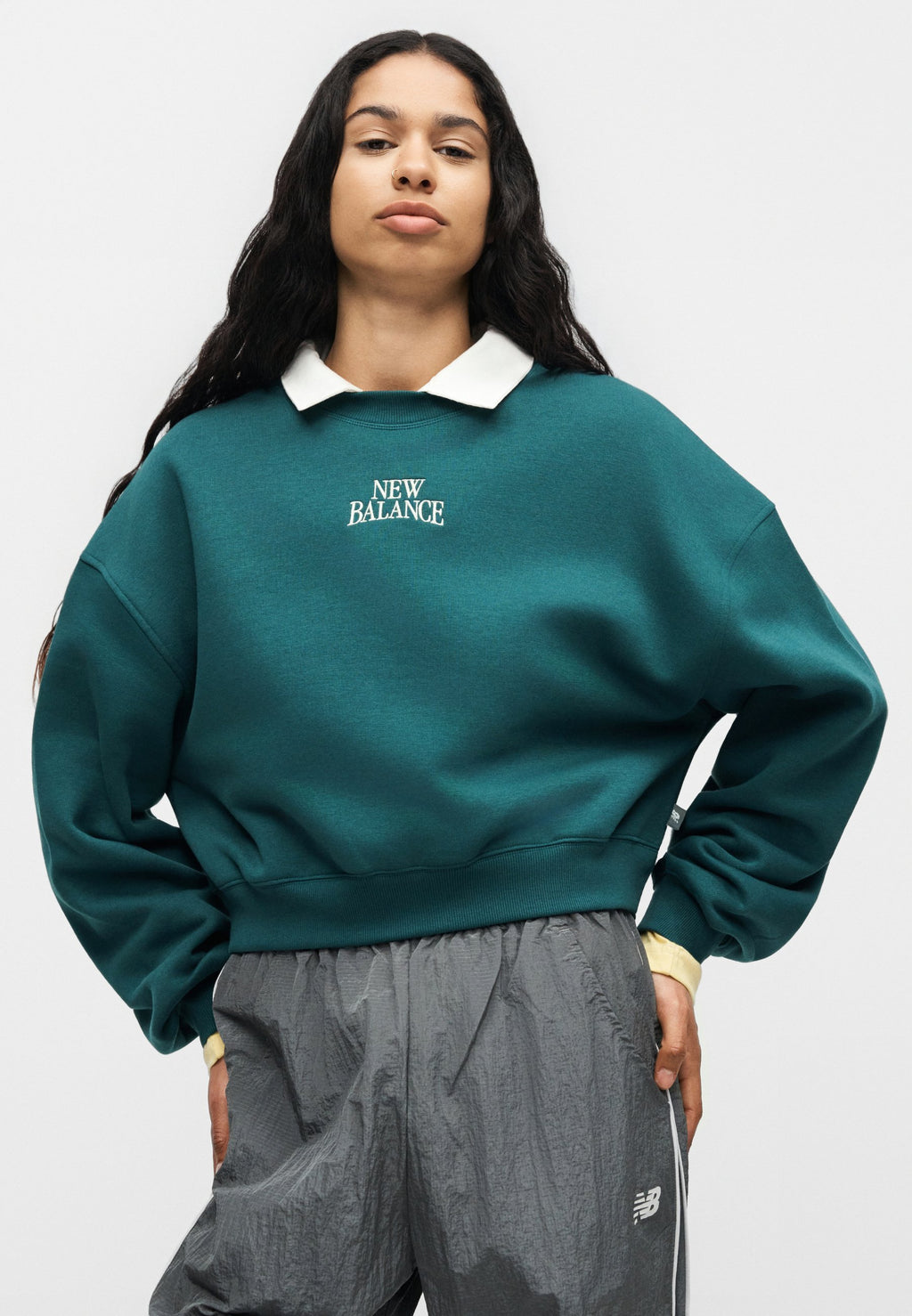 LINEAR HERITAGE CREW - Sweatshirt - medusa green