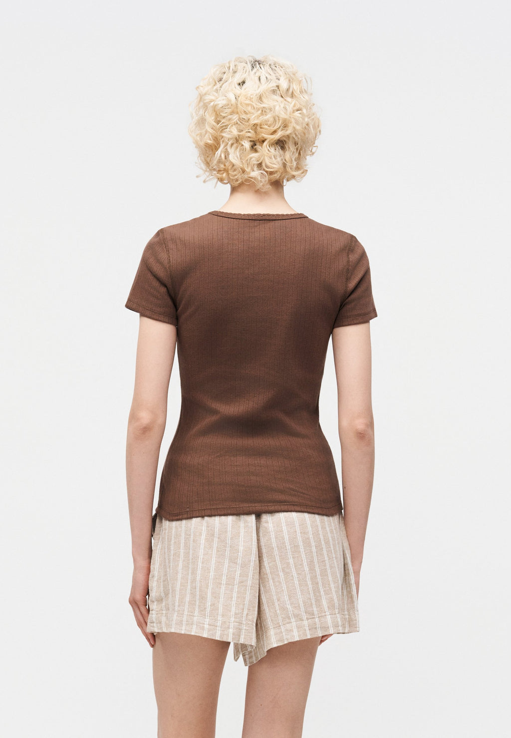 POINTELLE CREW - Basic T-shirt - amber wood