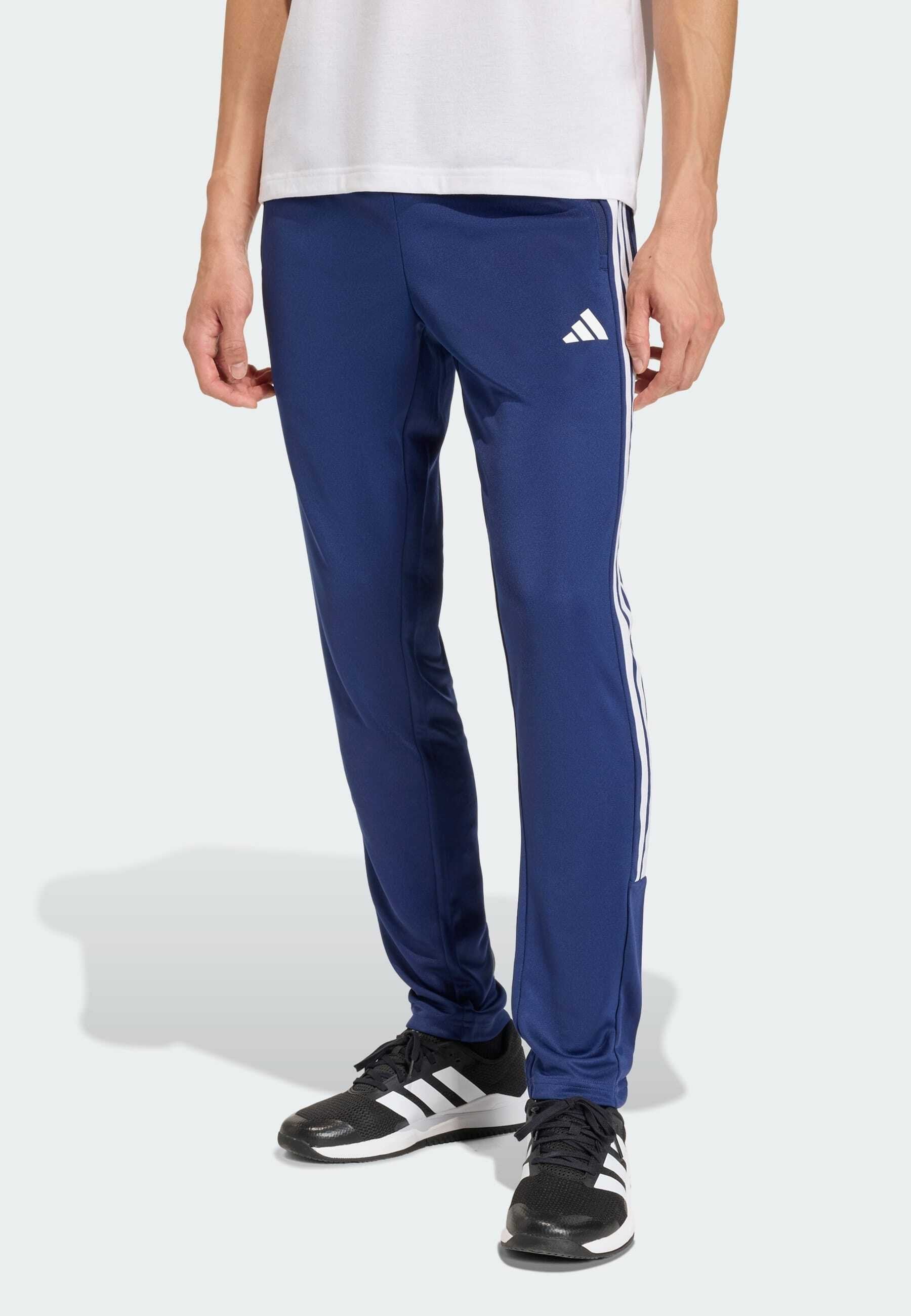 WORKOUT ESSENTIALS ALL-SET 3 STRIPES KNIT - Tracksuit bottoms - dark blue white