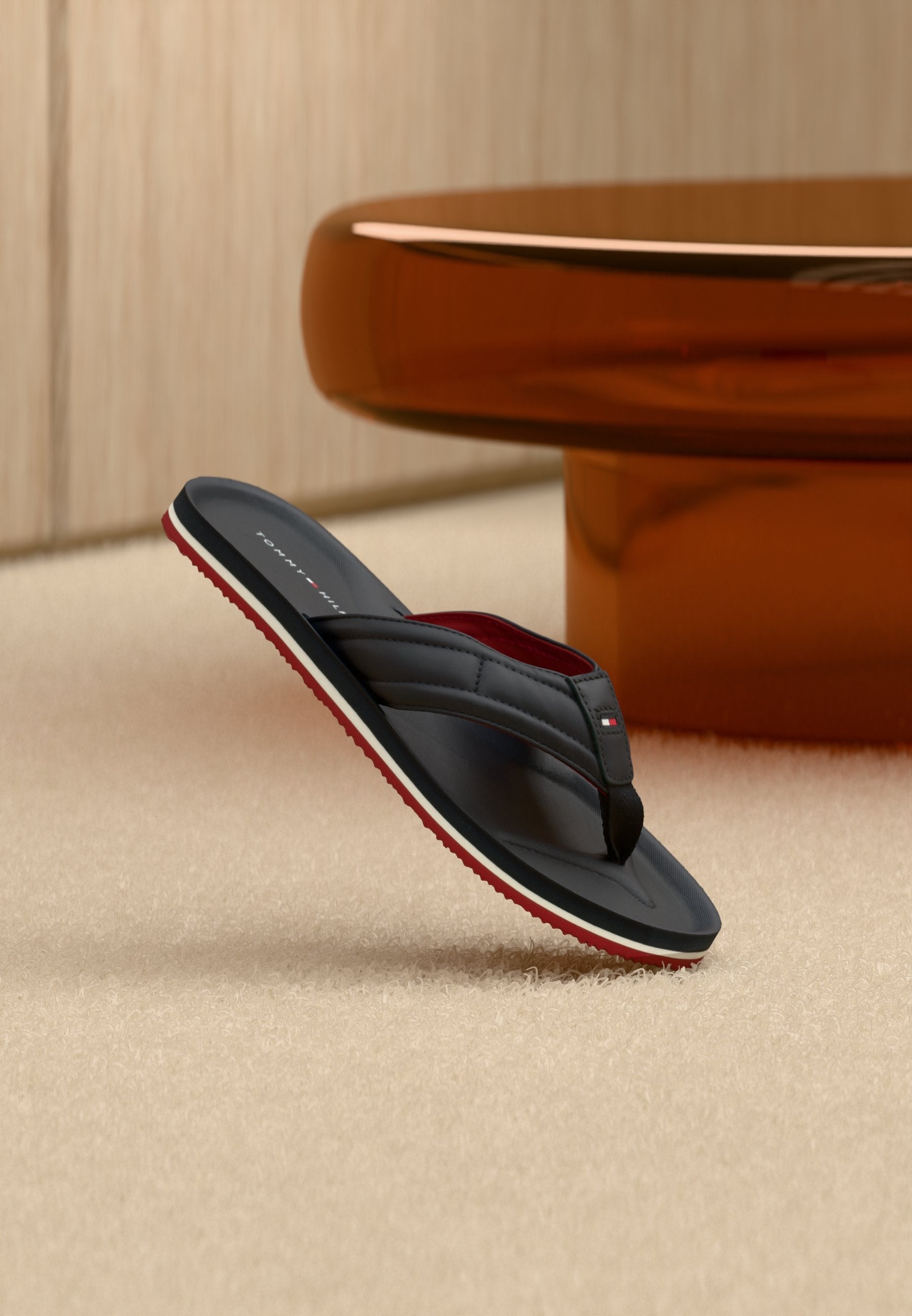 FLAG PADDED STRAP FLIP-FLOPS - T-bar sandals - desert sky