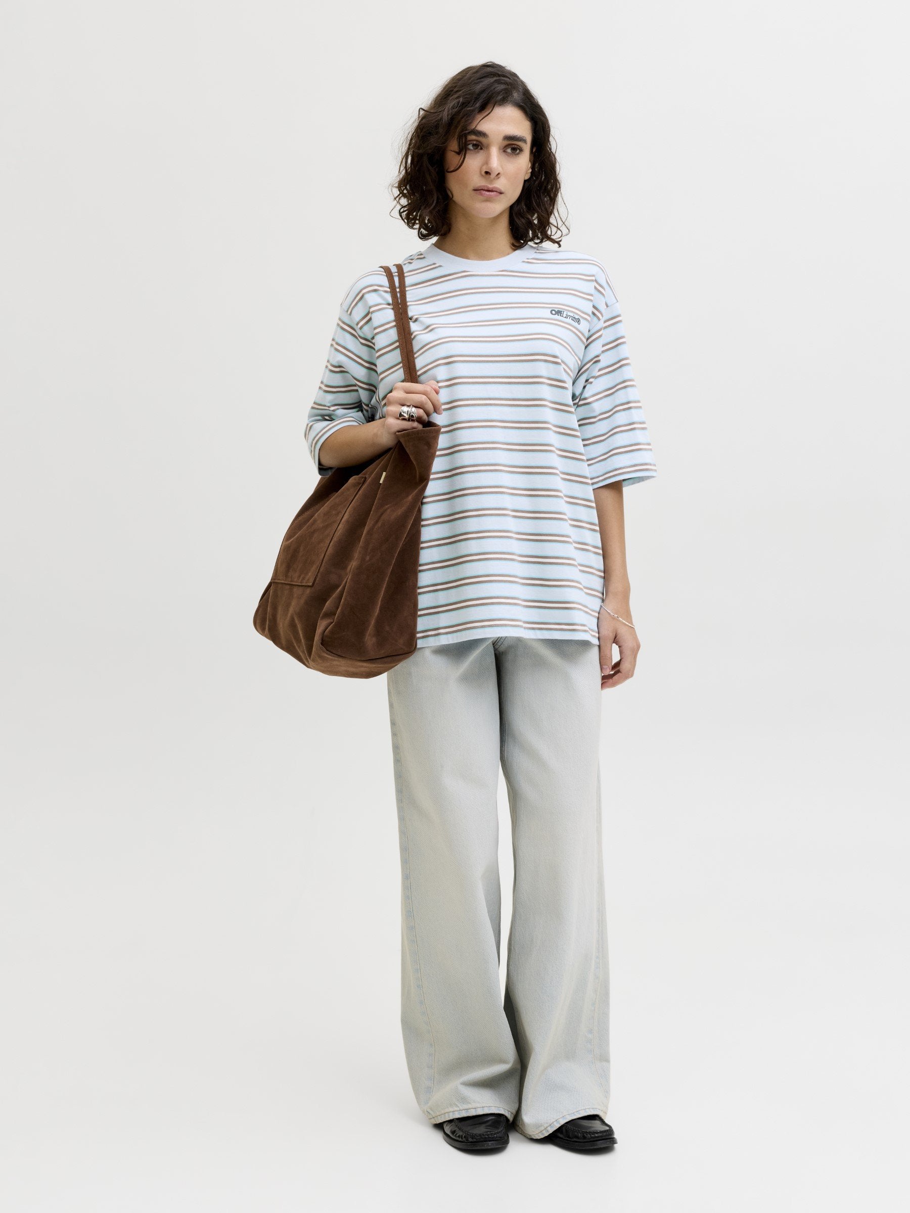 JXRHEA LOOSE SS STRIPE TEE JRS - Print T-shirt - skyway/lentil/vanilla ice