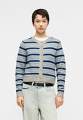 DOLLY STRIPE CARDIGAN - Cardigan - cement heather/bright azure