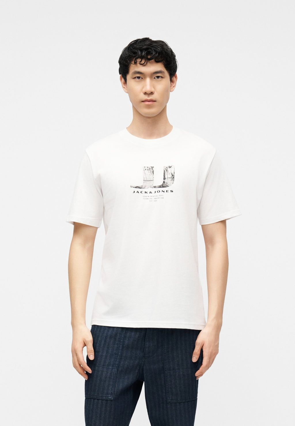 JCODUST PHOTO TEE CREW 3 PACK - Print T-shirt - black/bright white/omphalodes