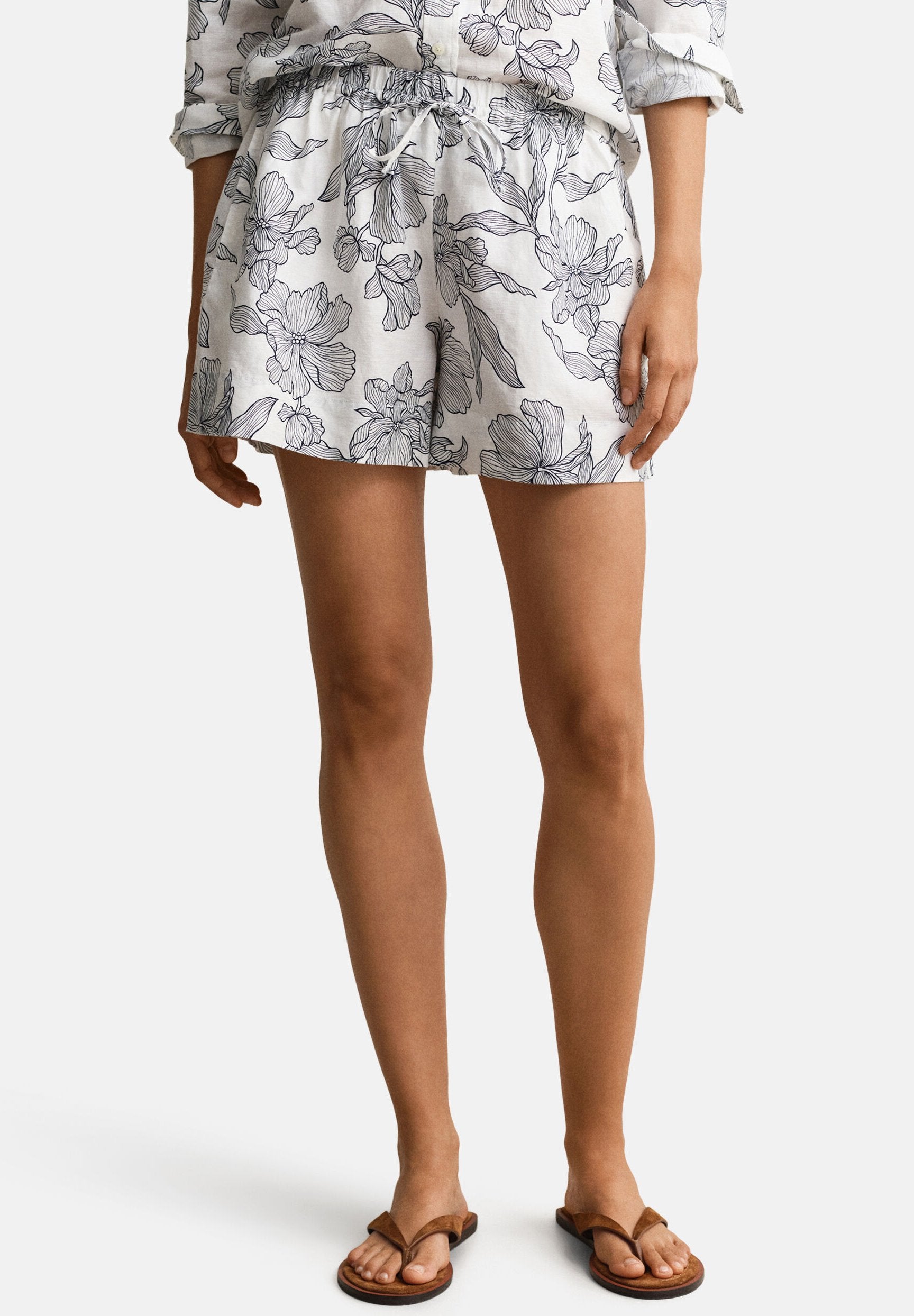 FLORAL PRINT PULL ON - Shorts - evening blue