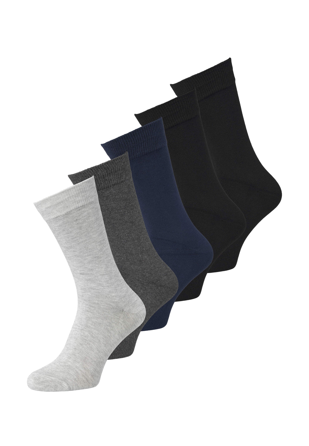 JACBASIC BAMBOO 5 PACK  - Socks - black/navy blazer/dark grey melange/light grey melange