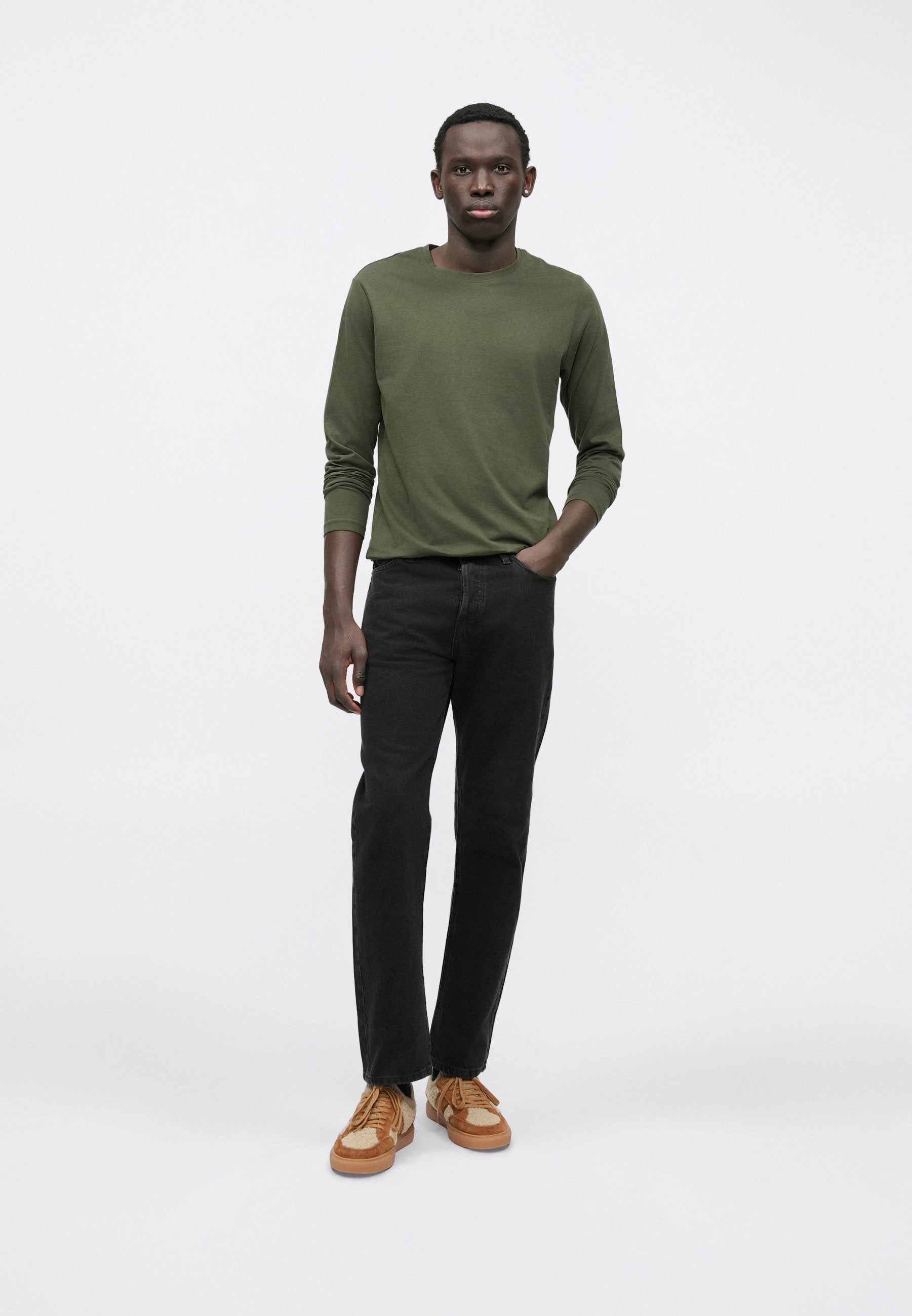 JJENOA TEE O NECK - Long sleeved top - forest night