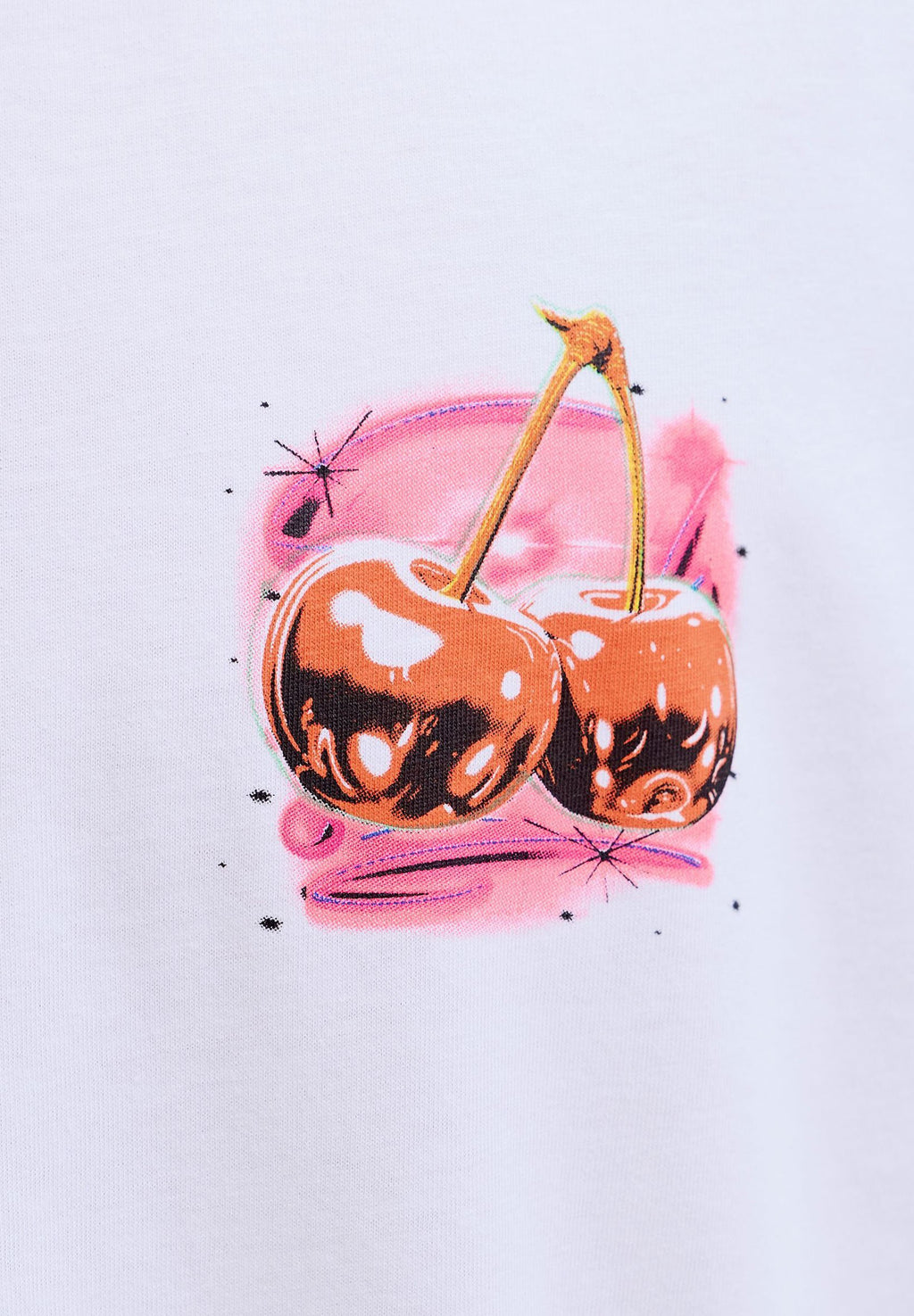 JORAIRBRUSH TEE CREW NECK  - Print T-shirt - bright white detail cherry