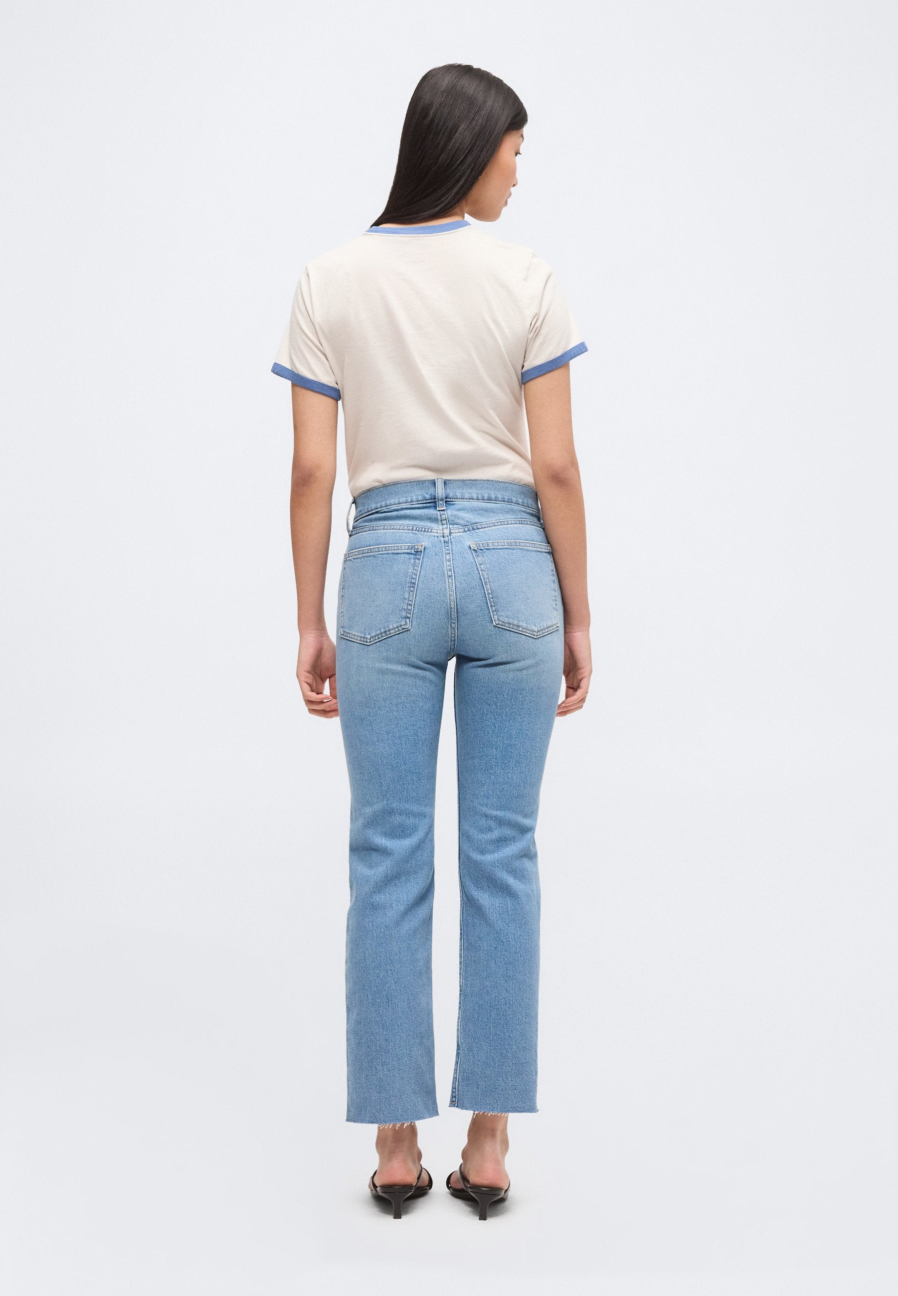 90S CROP - Straight leg jeans - medium indigo