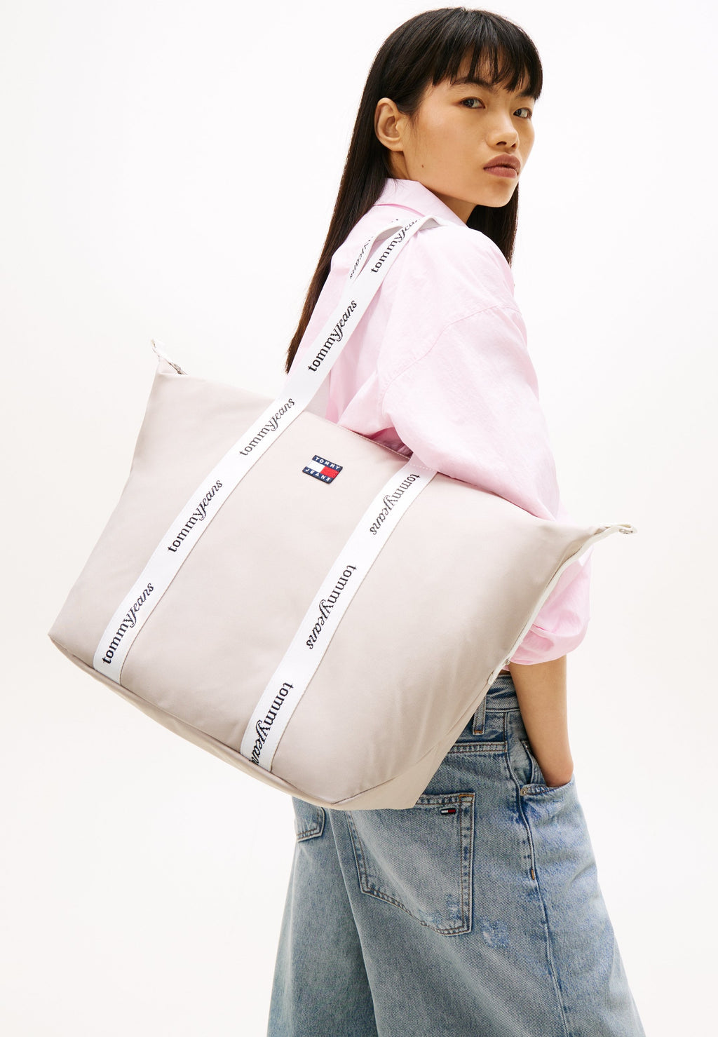 ESSENTIAL REPEAT LOGO TOTE BAG - Tote bag - stone