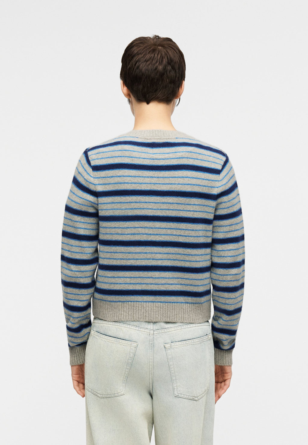 DOLLY STRIPE CARDIGAN - Cardigan - cement heather/bright azure