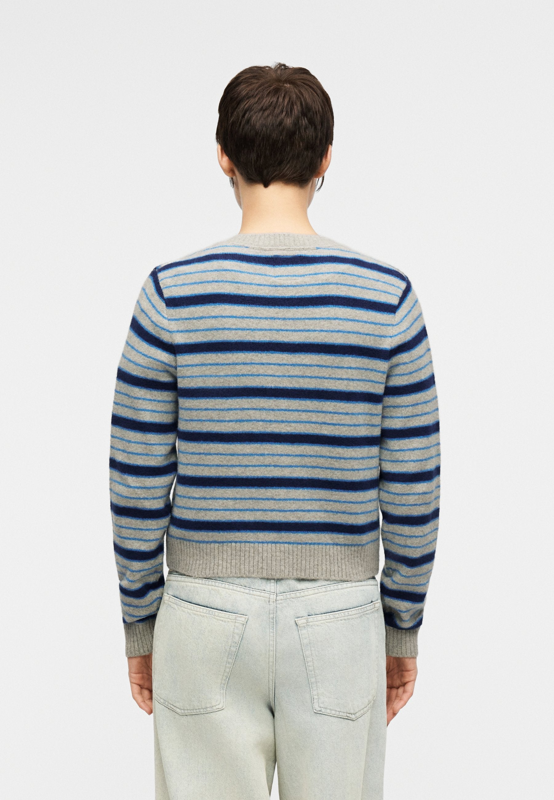 DOLLY STRIPE CARDIGAN - Cardigan - cement heather/bright azure