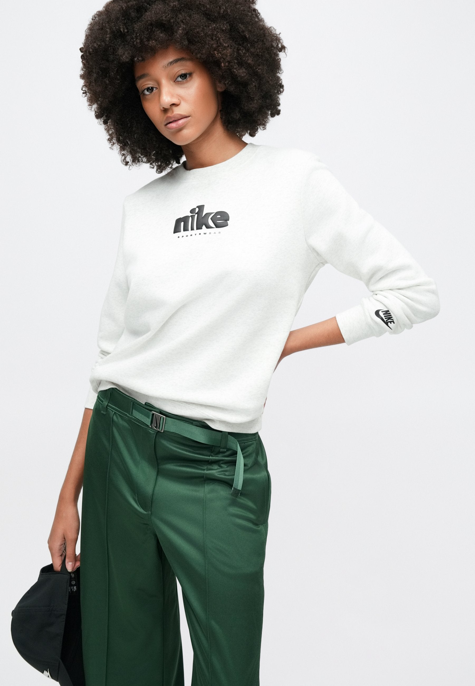 CLUB CREW - Sweatshirt - birch heather/black