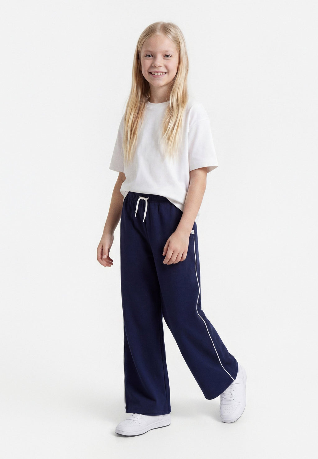 VARSITY WIDE LEG - Tracksuit bottoms - military blue