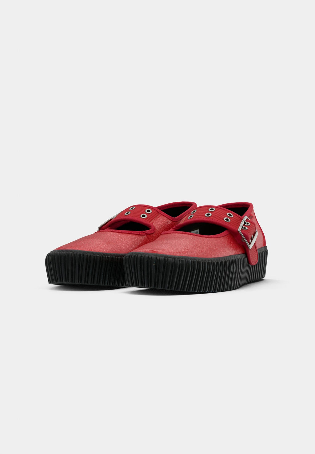 MARY JANE CREEPER - Ankle strap ballet pumps - racing red