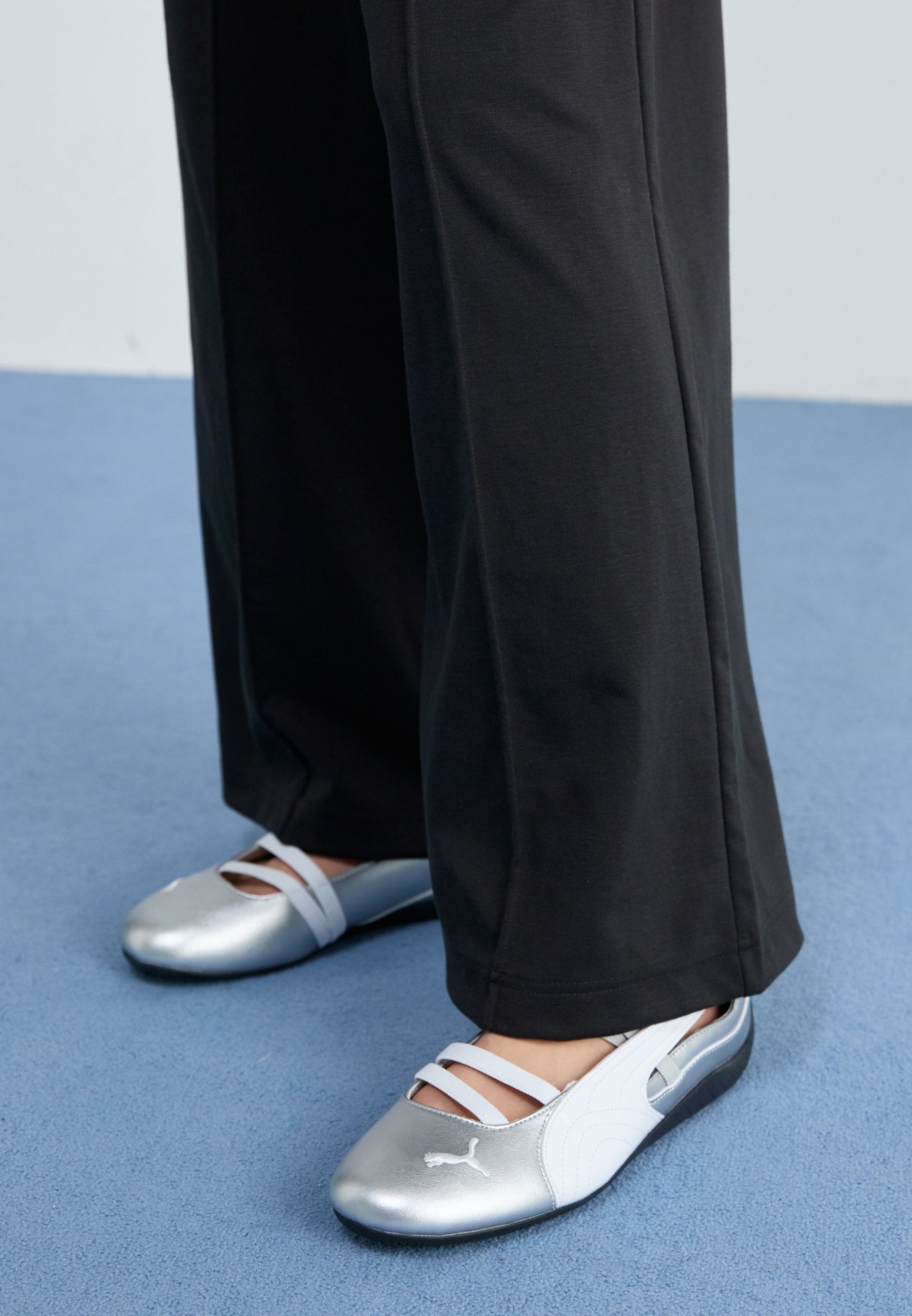 SPEEDCAT BALLET METALLIC WNS - Ankle strap ballet pumps - silver/white