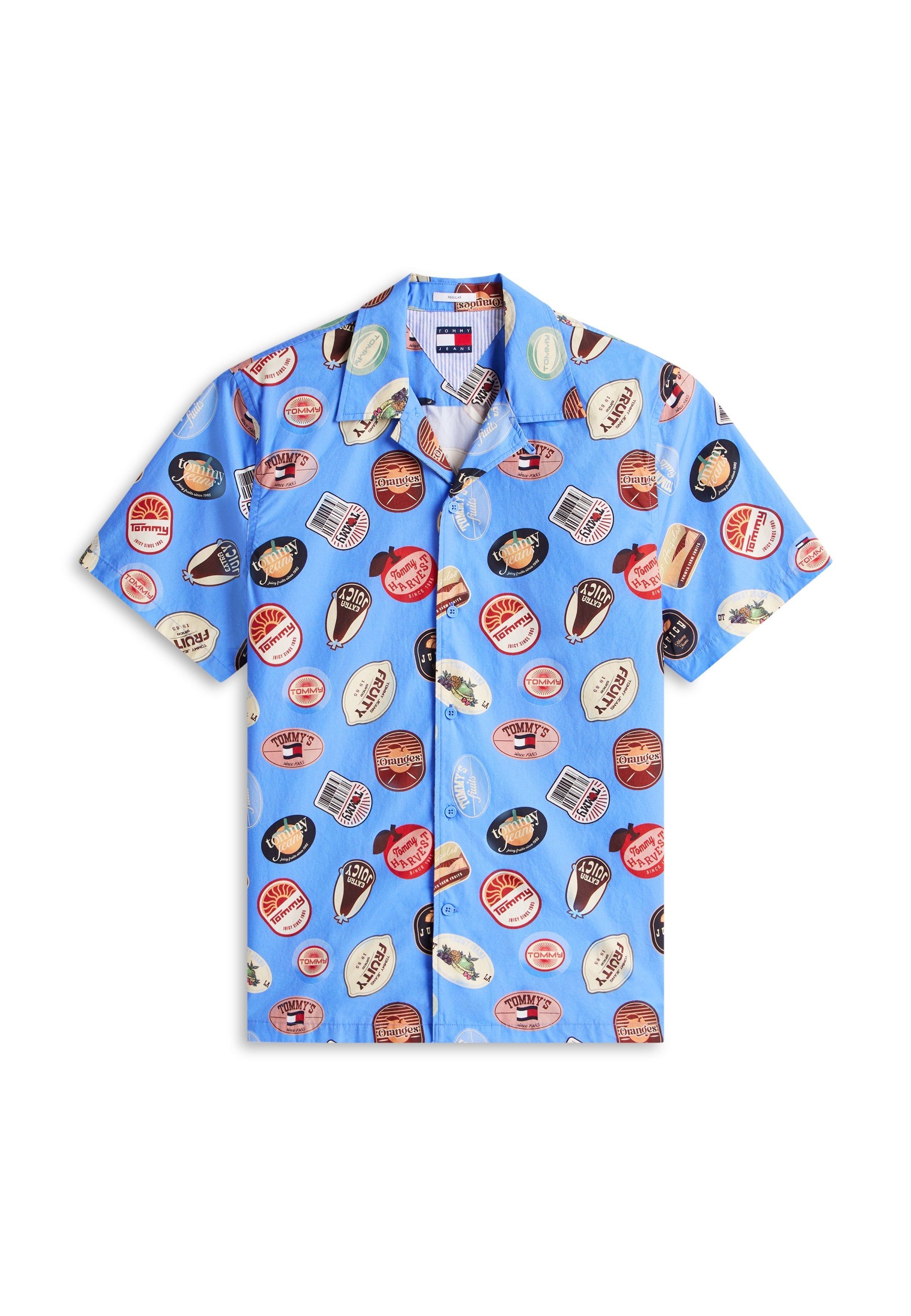 REGULAR FIT PRINT CAMP COLLAR SHORT SLEEVE SHIRT - Shirt - blue twilight