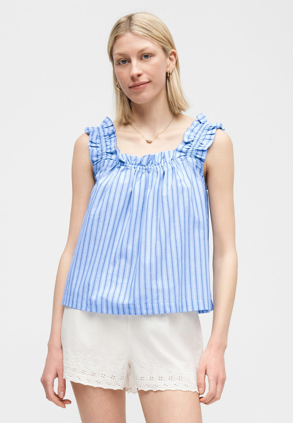 FASHION RUFFLE TANK - Pyjama top - blue