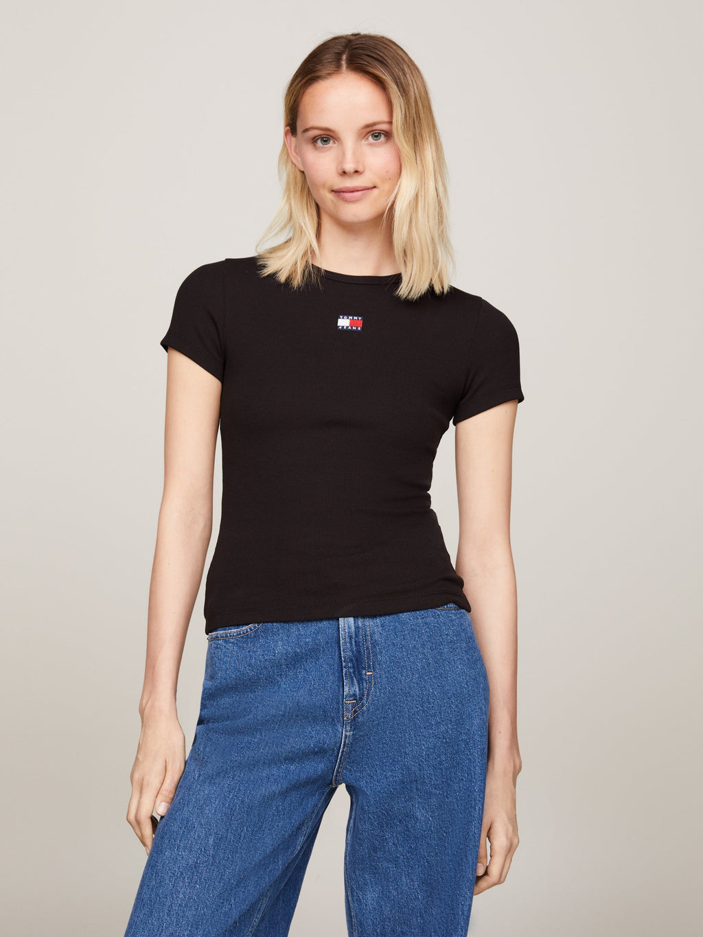 SLIM BADGE TEE - Basic T-shirt - black
