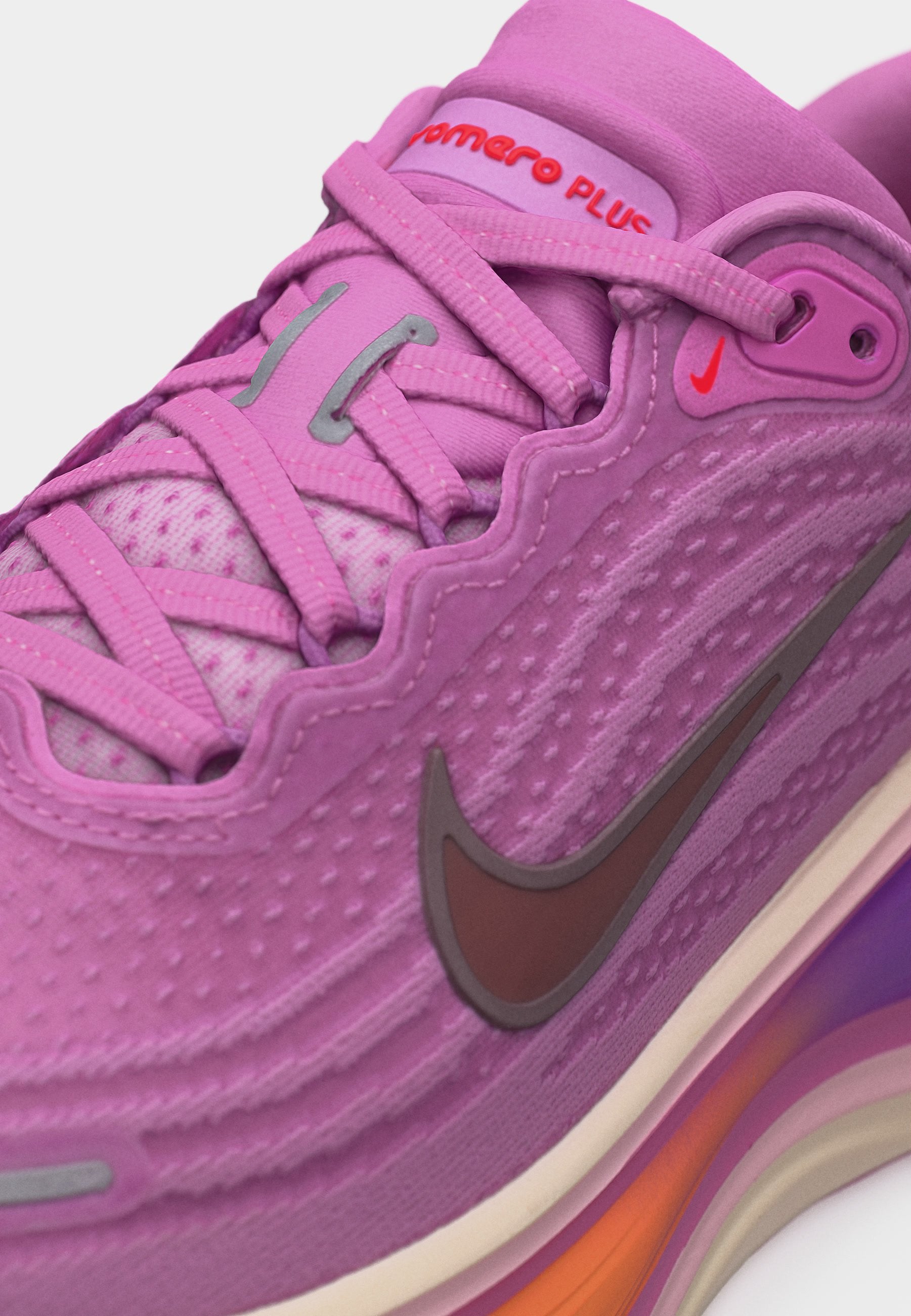 VOMERO PLUS - Road running shoes - light magenta/black/pink foam/bright violet/orange pulse/bright crimson