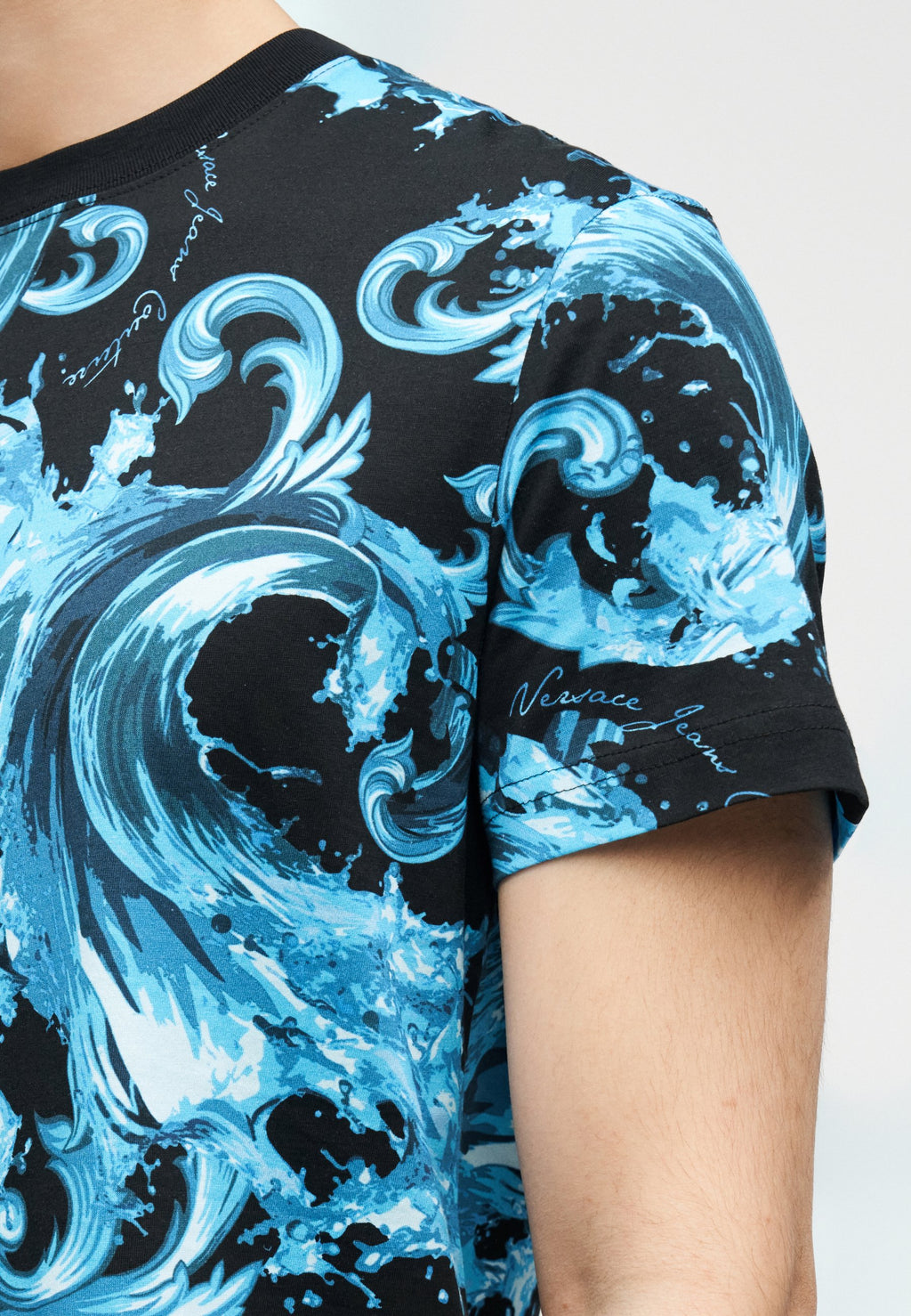 PRINT - Print T-shirt - black/sea