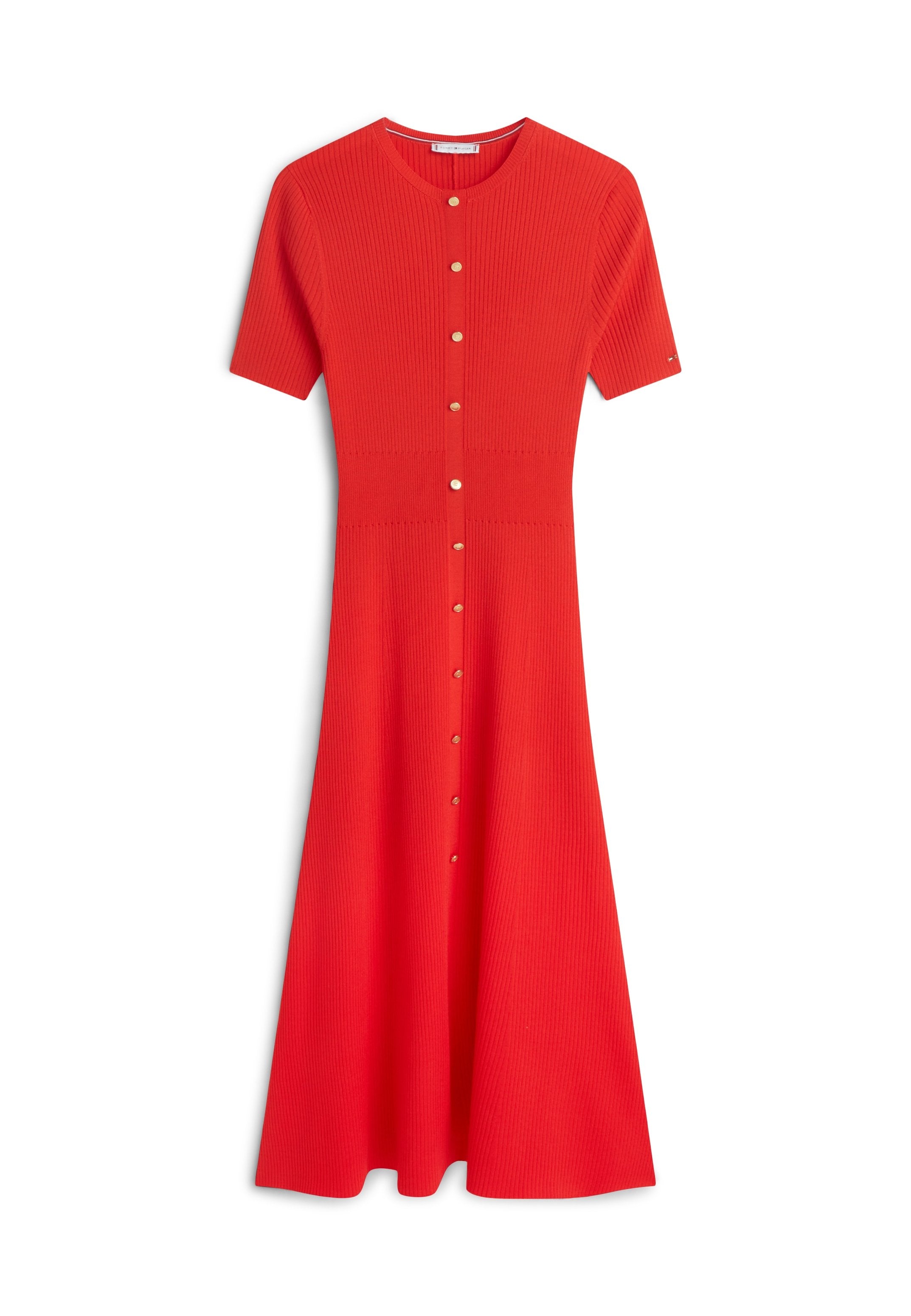 ROBE PULL MI-LONGUE CÔTELÉE ET ÉVASÉE - Robe pull - feux d'artifice
