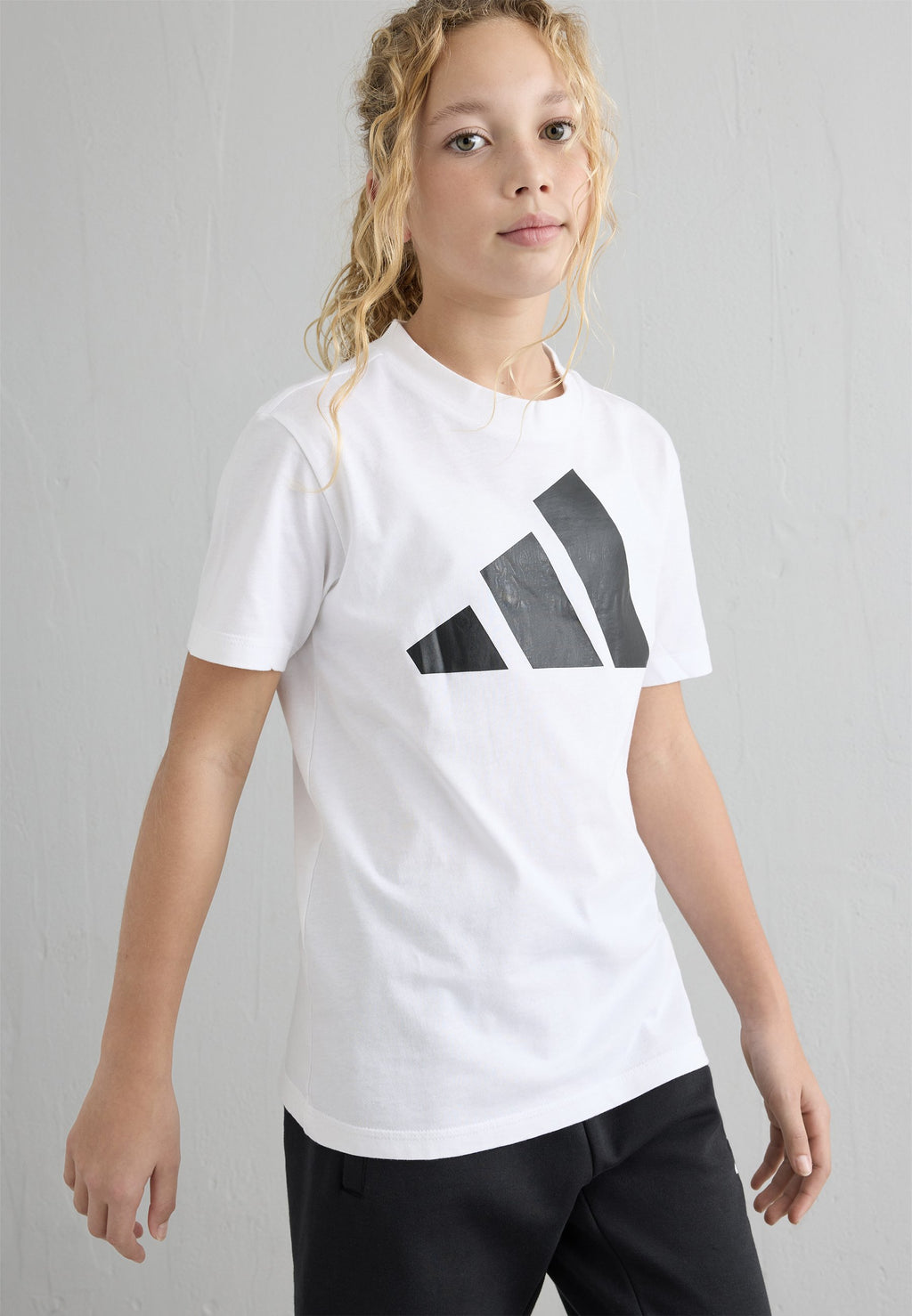 JUNIOR BLOCK TEE UNISEX - Sports T-shirt - white black