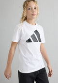 JUNIOR BLOCK TEE UNISEX - Sports T-shirt - white black