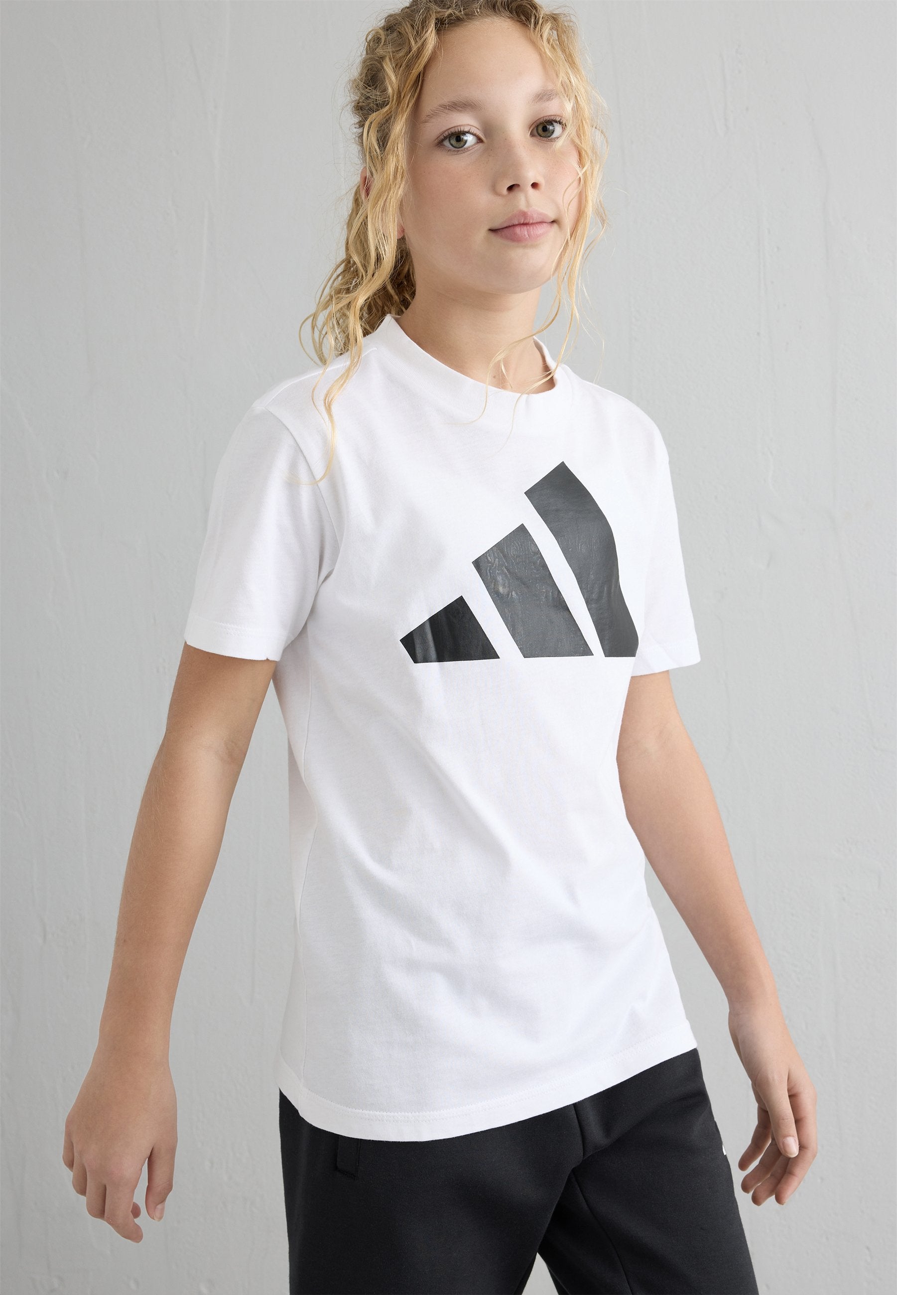 JUNIOR BLOCK TEE UNISEX - Sports T-shirt - white black