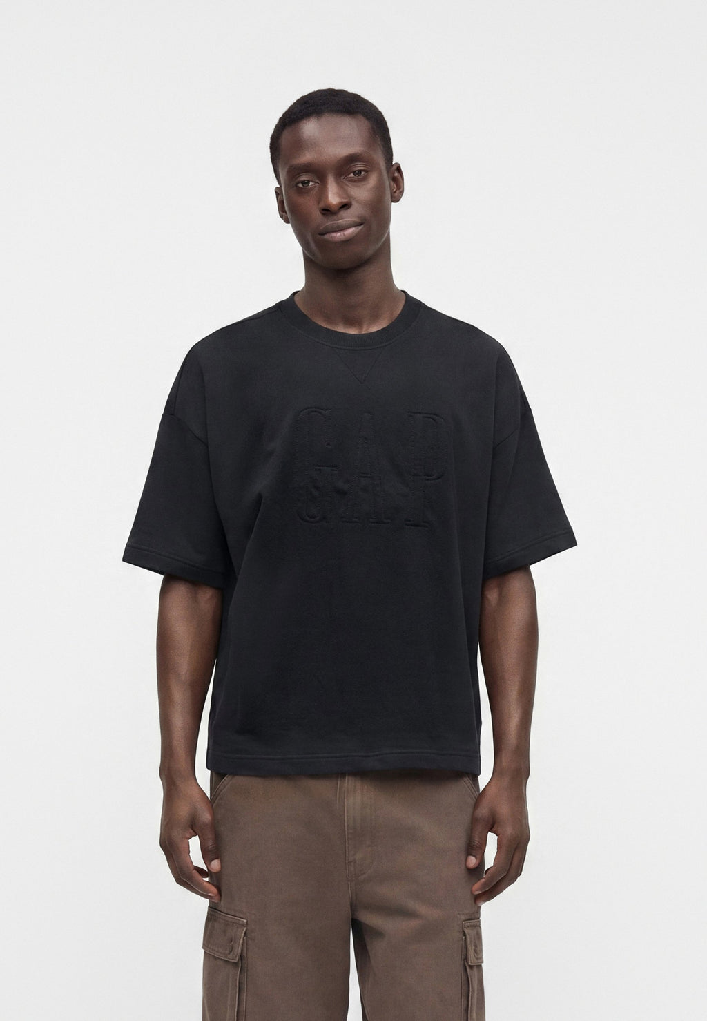 LOGO CROP CREW - Print T-shirt - moonless night
