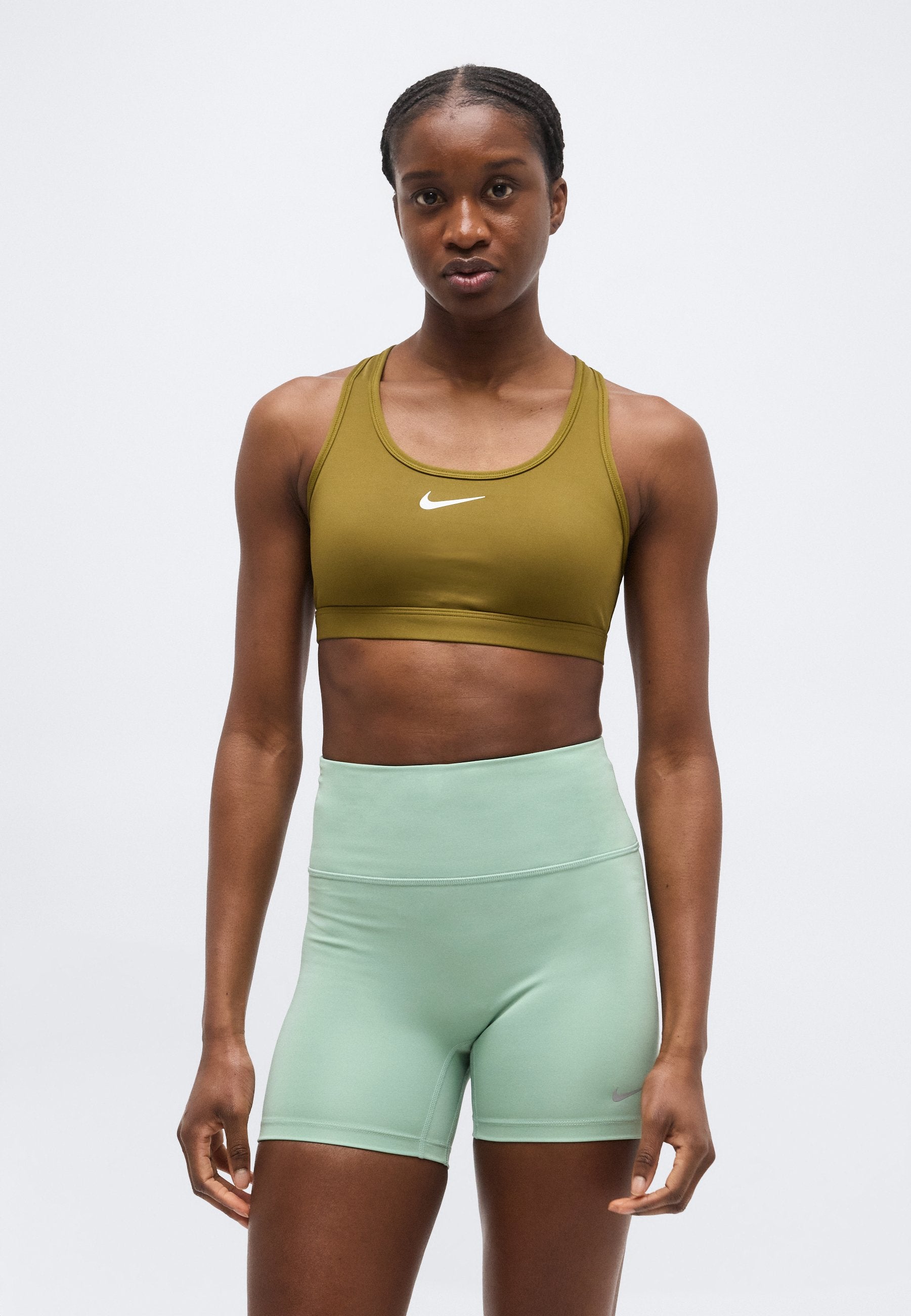 BRA - Medium support sports bra - olive flak/white